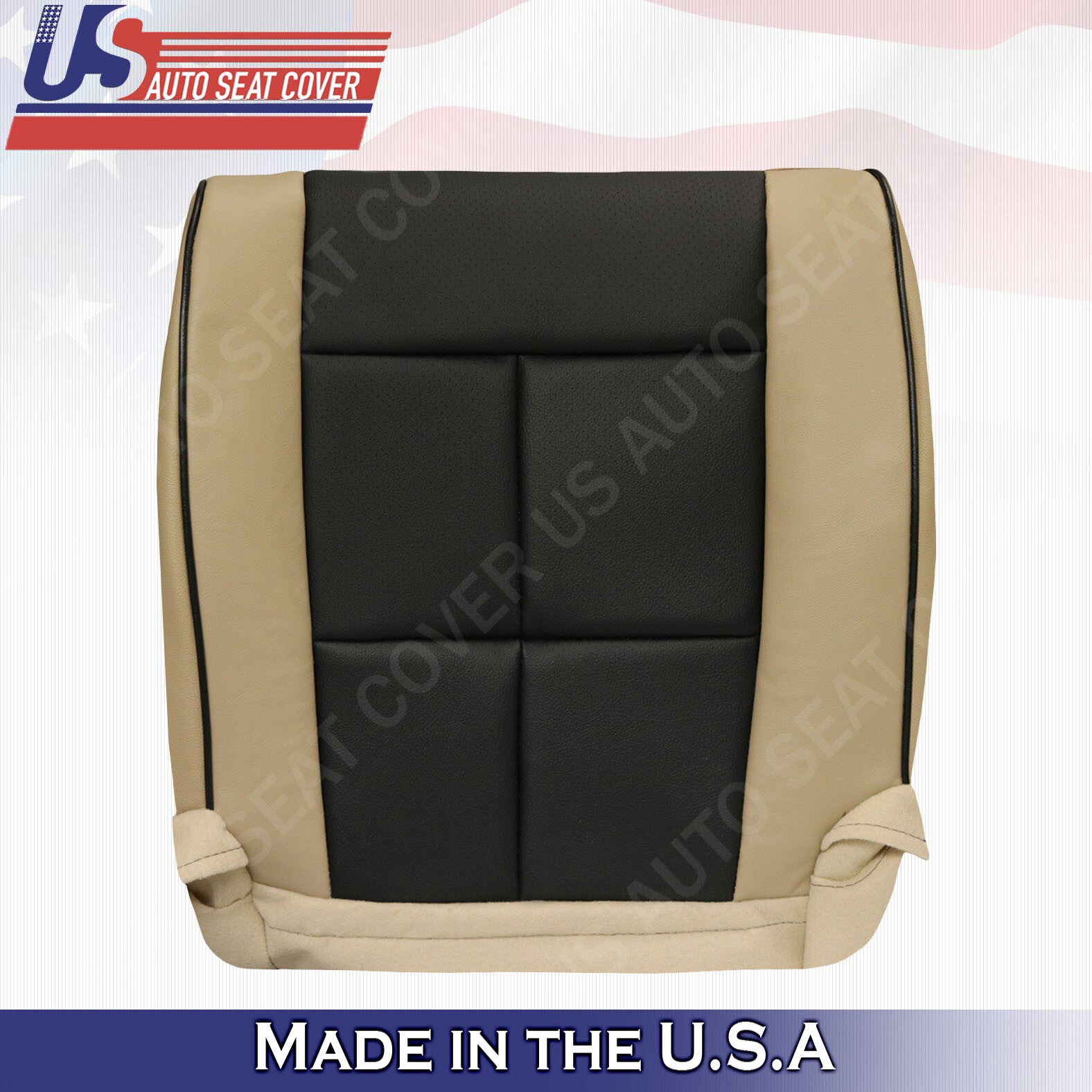 2011 to 2014  Lincoln Navigator Passenger Bottom Perforated seat Cover Black/Tan
