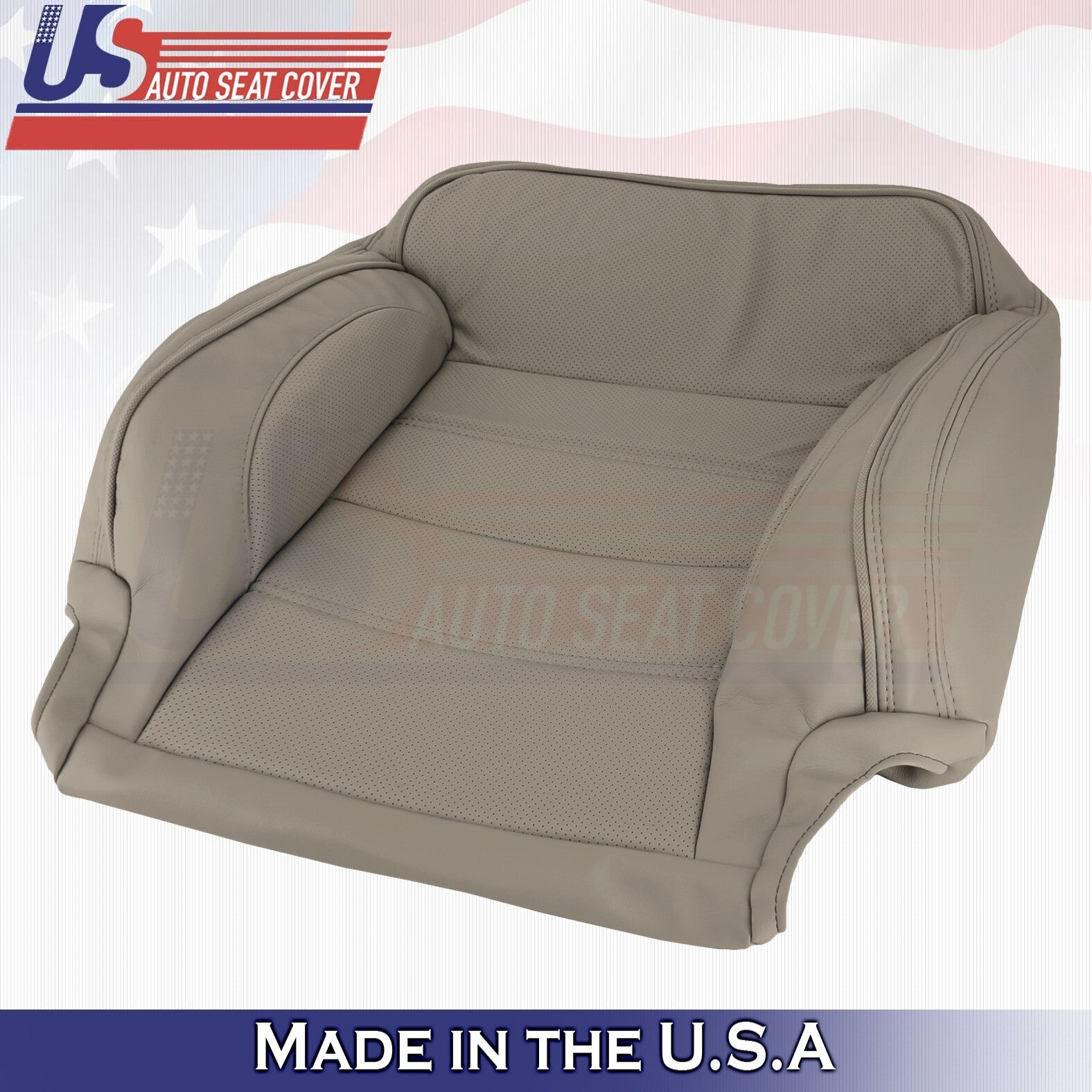 2015 For GMC Sierra Denali Front Passenger Top & Bottom Leather Seat Covers Tan