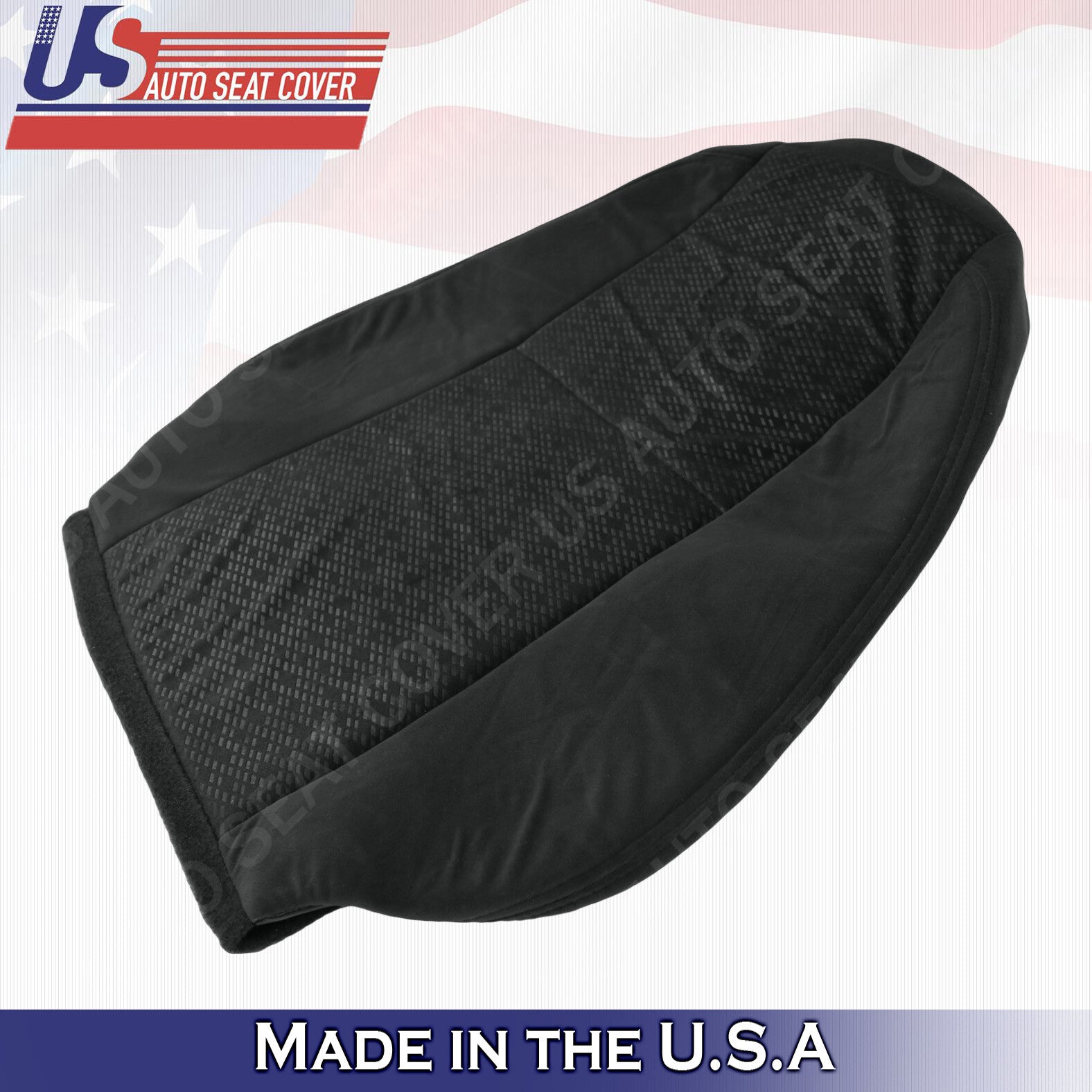 Passenger Top & Bottom For 2007 2008 GMC Sierra 3500 Cloth Seat Cover Black