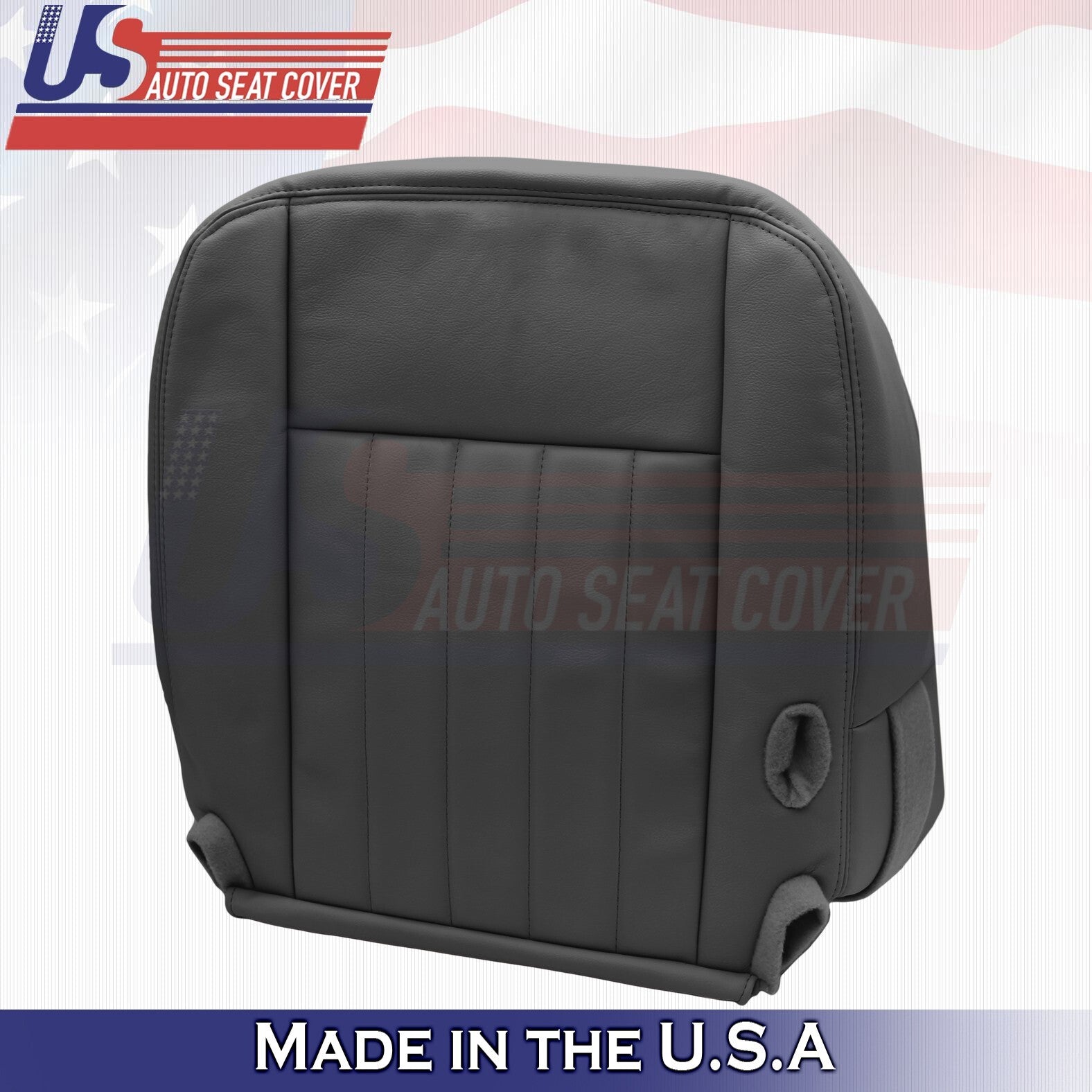 2003 to 2005 Fits Lincoln Town Car Driver Bottom & Top Leather Seat Cover Black