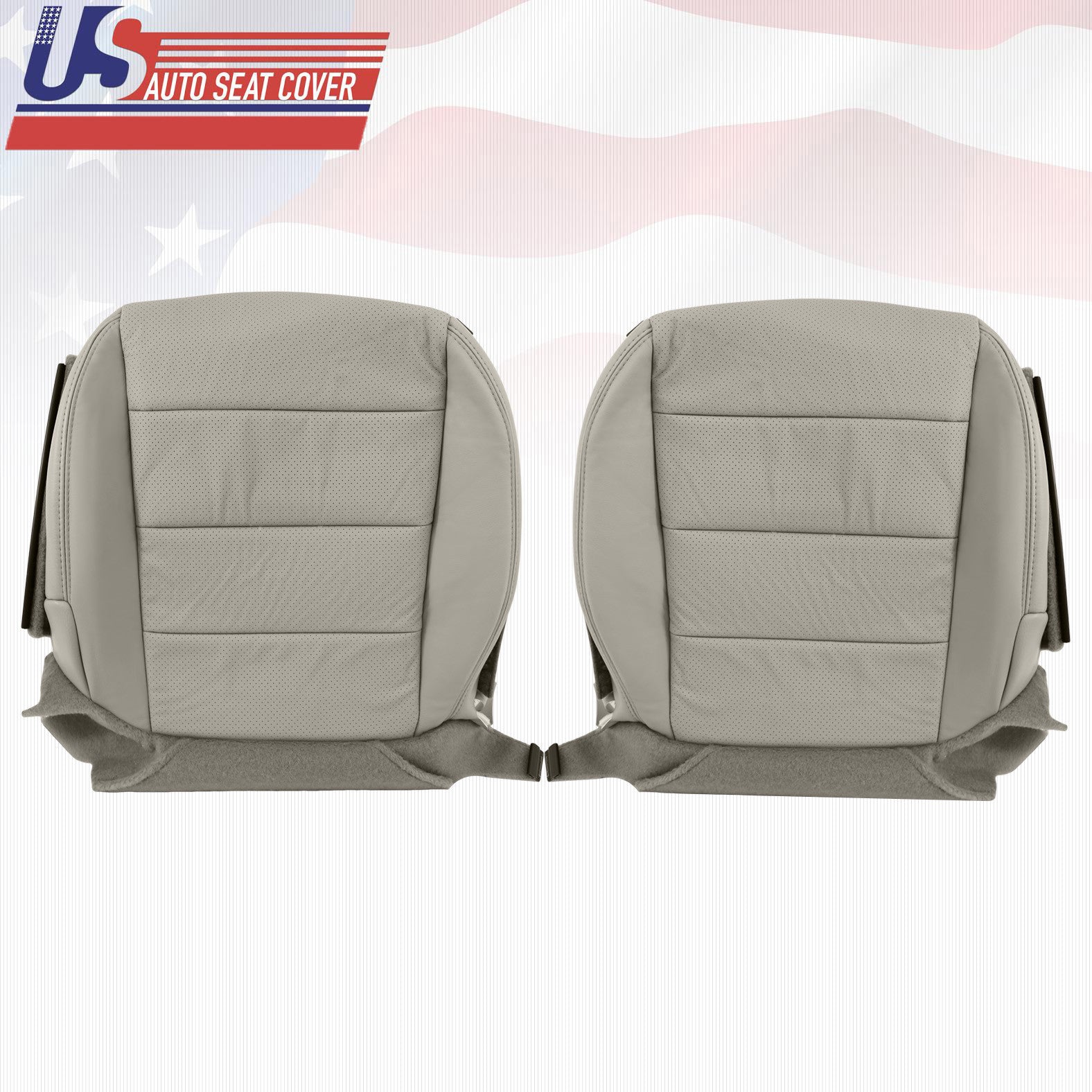 For 07-08 ACURA TL S-TYPE DRIVER PASSENGER BOTTOM PERFORATED SEAT COVER  "Taupe"