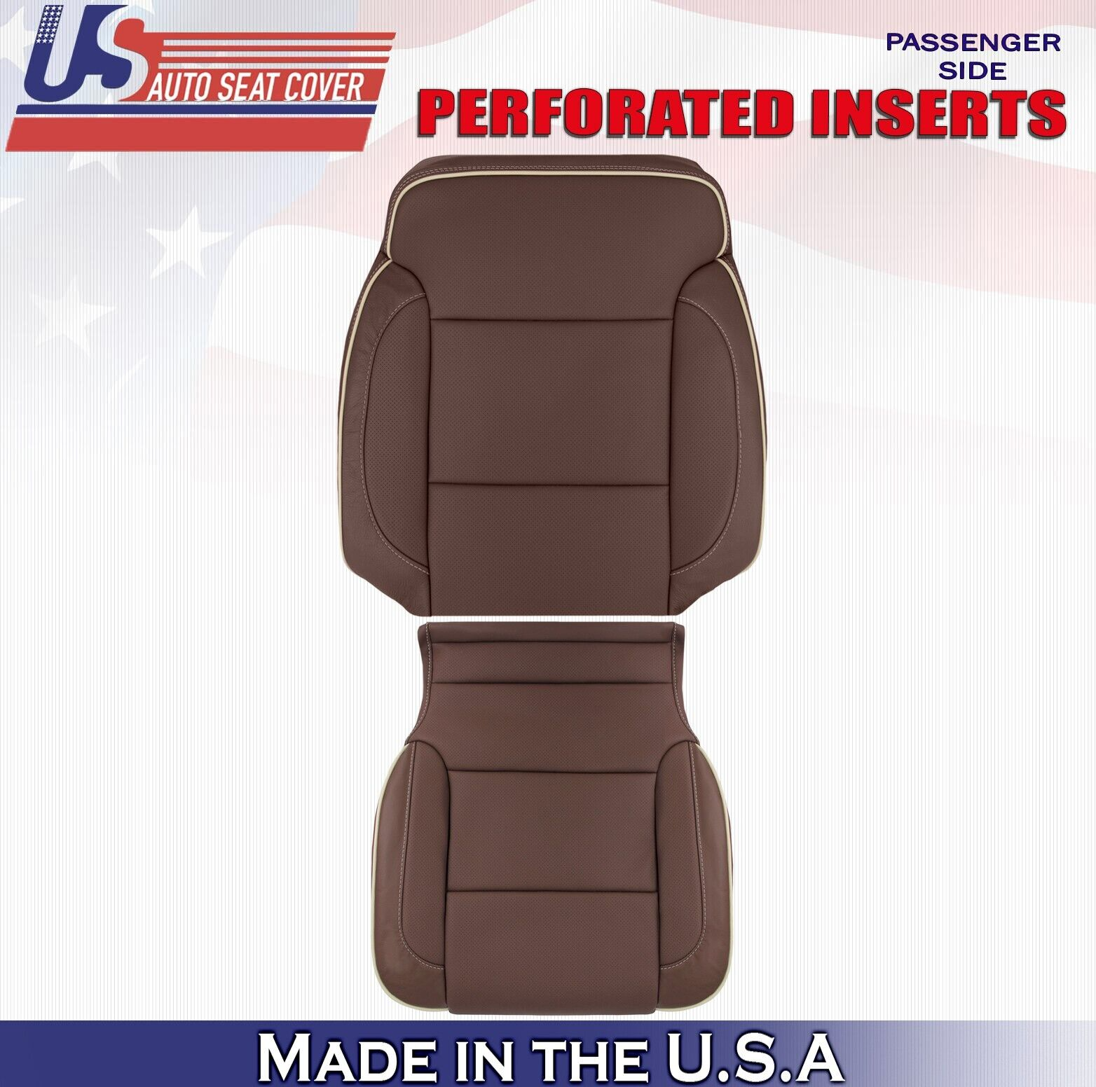 2016 For Chevy Silverado High Country Passenger Top Bottom Leather Covers Brown