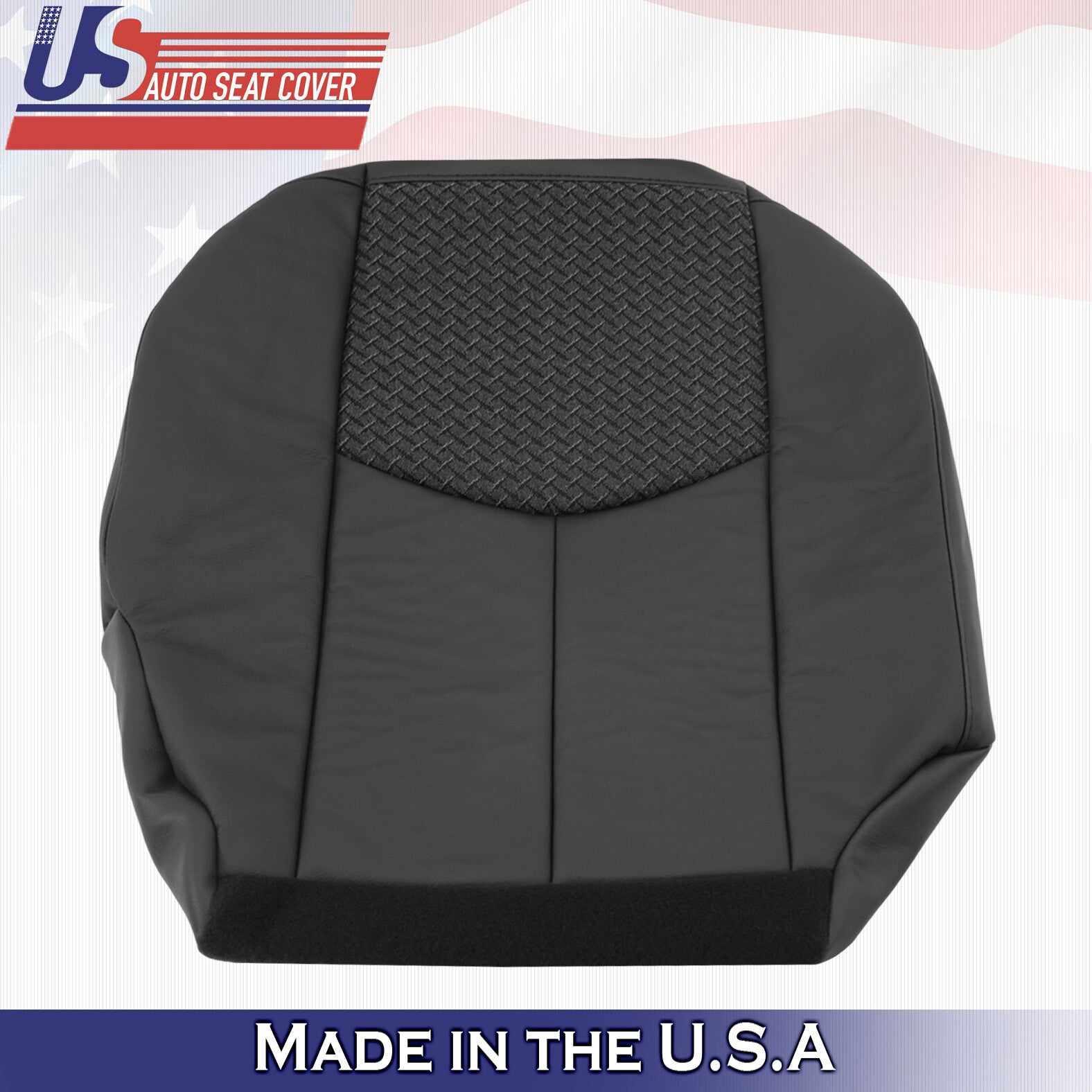 2003 2004 Chevy Avalanche PASSENGER Bottom Leather-Cloth Seat Cover "Dark Gray"