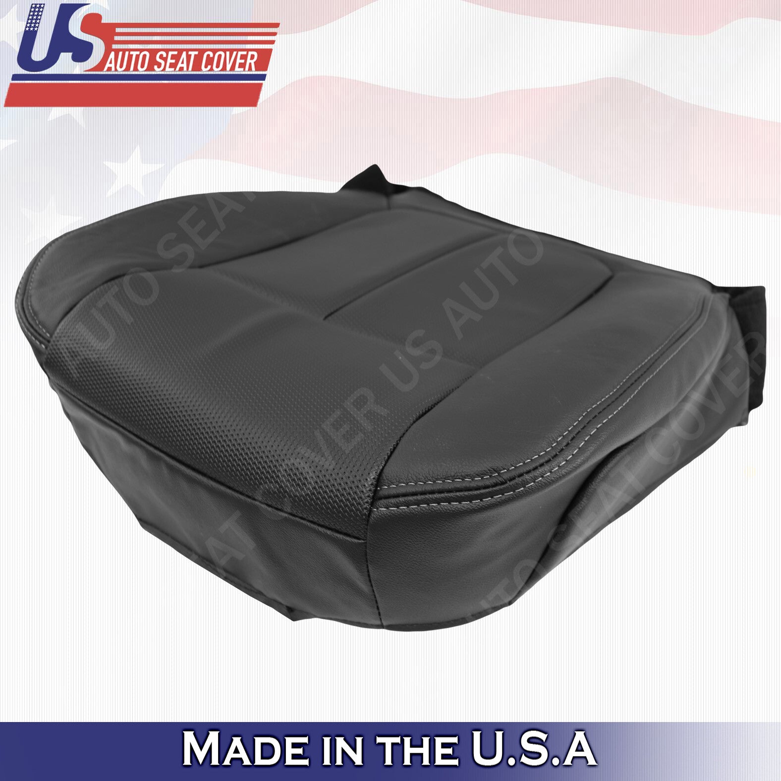 2009 to 2014 Ford F150 XL Passenger Bottom TEXTURE Leather Seat Cover Black
