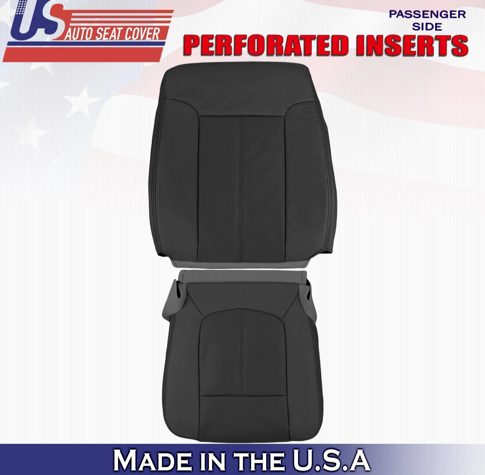 2015 2016 For Ford F450 F550 Lariat Passenger Top & Bottom Leather Seat Covers