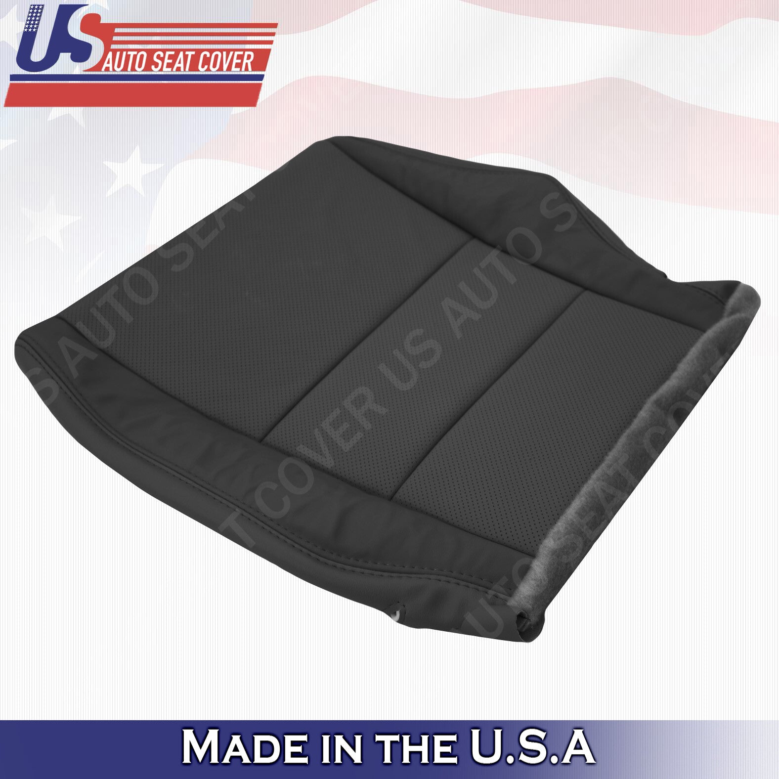 Fits 2007- 2012 Acura RDX DRIVER Bottom PERFORATED LEATHER Seat Cover in BLACK