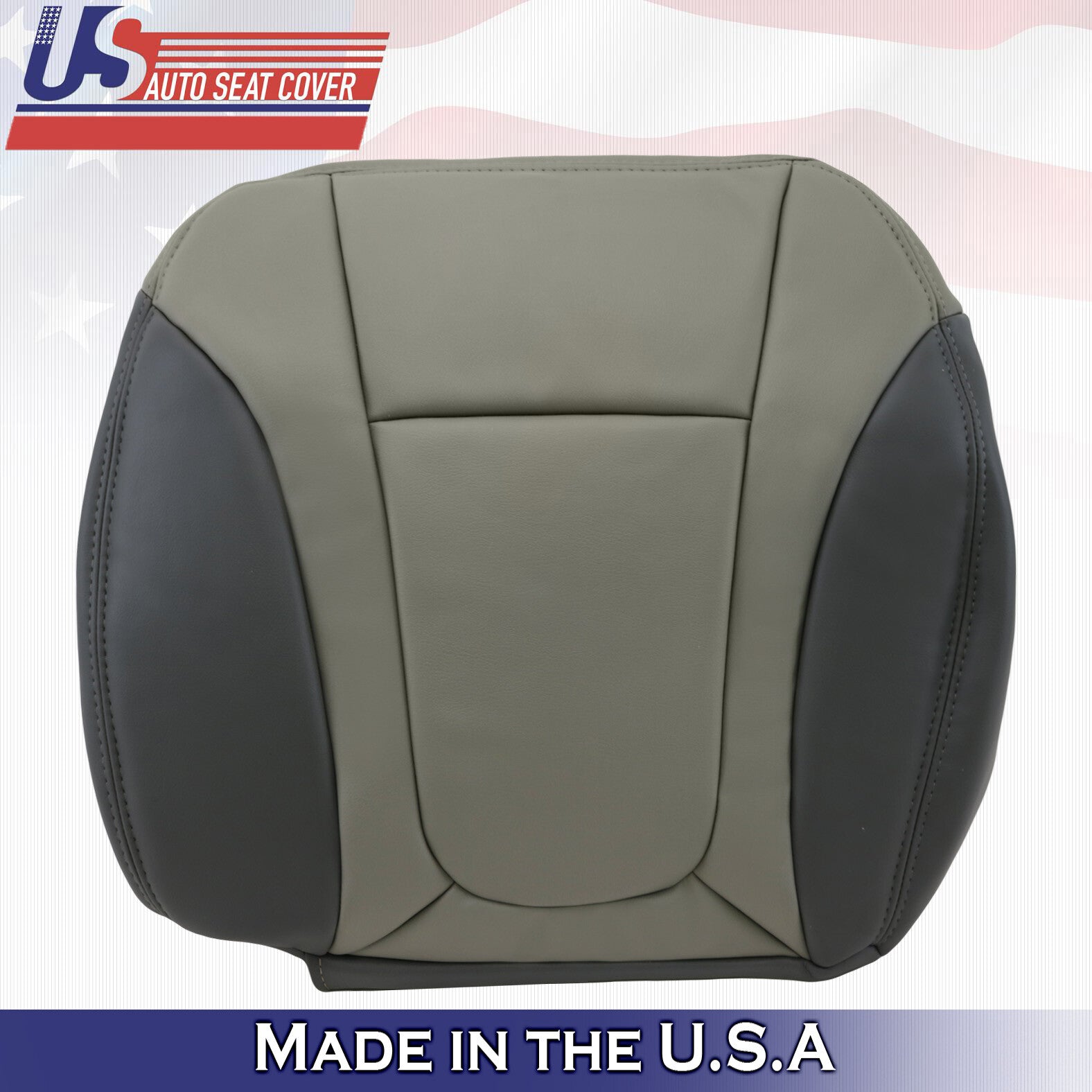 For 2002 to 2004 Chevy Trailblazer FRONT BOTTOMS Leather Seat Cover 2-Tone Gray