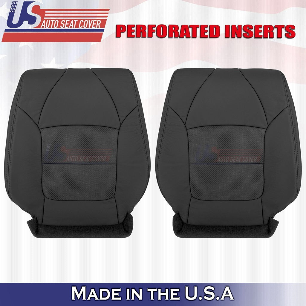 2002 2003 For Acura TL Type-S Front Driver & Passenger Tops Leather Cover Black