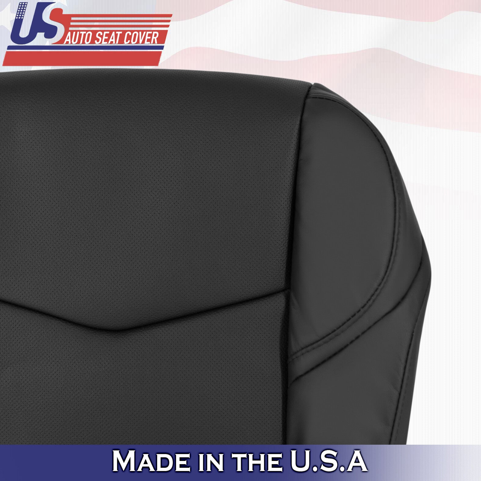 2015 to 2020 For Cadillac Escalade Passenger Bottom Leather Seat Cover Jet Black