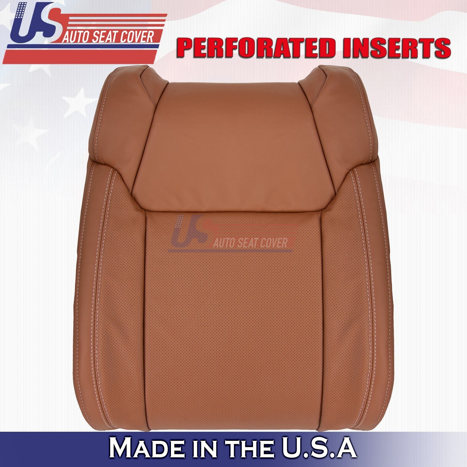 2014 to 2018 Fits Toyota Tundra Driver Top Leather Vinyl Perforated Cover Brown