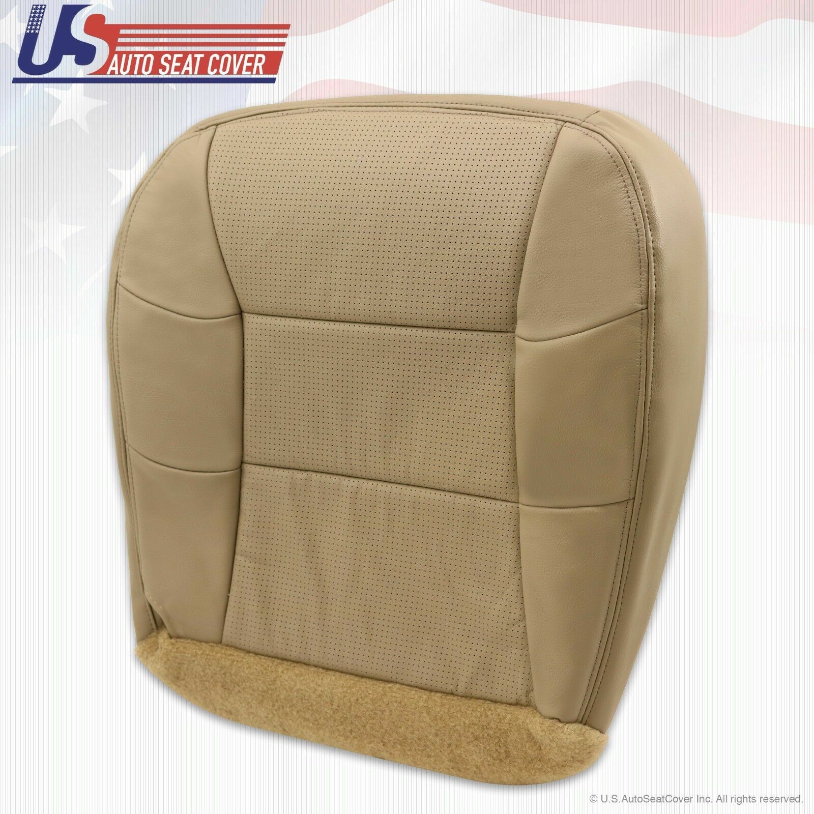 2001 Lincoln Navigator Driver Side Bottom Perforated Leather Seat Cover Tan