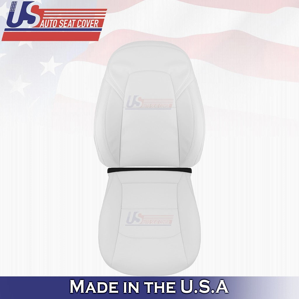 2020 to 2024 For Tesla Model Y - Driver Bottom & Top Vinyl Seat Cover White