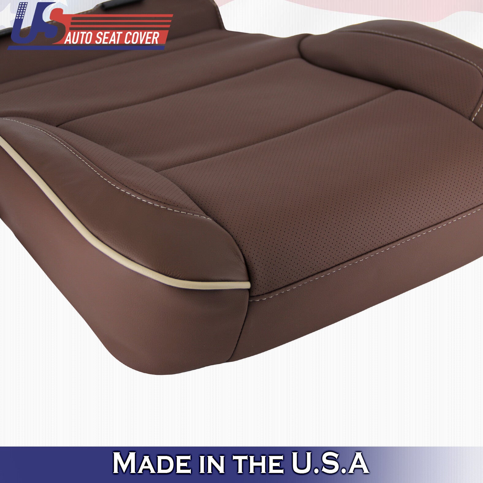 2019 For Chevy Silverado High Country Passenger Top Bottom Leather Covers Brown