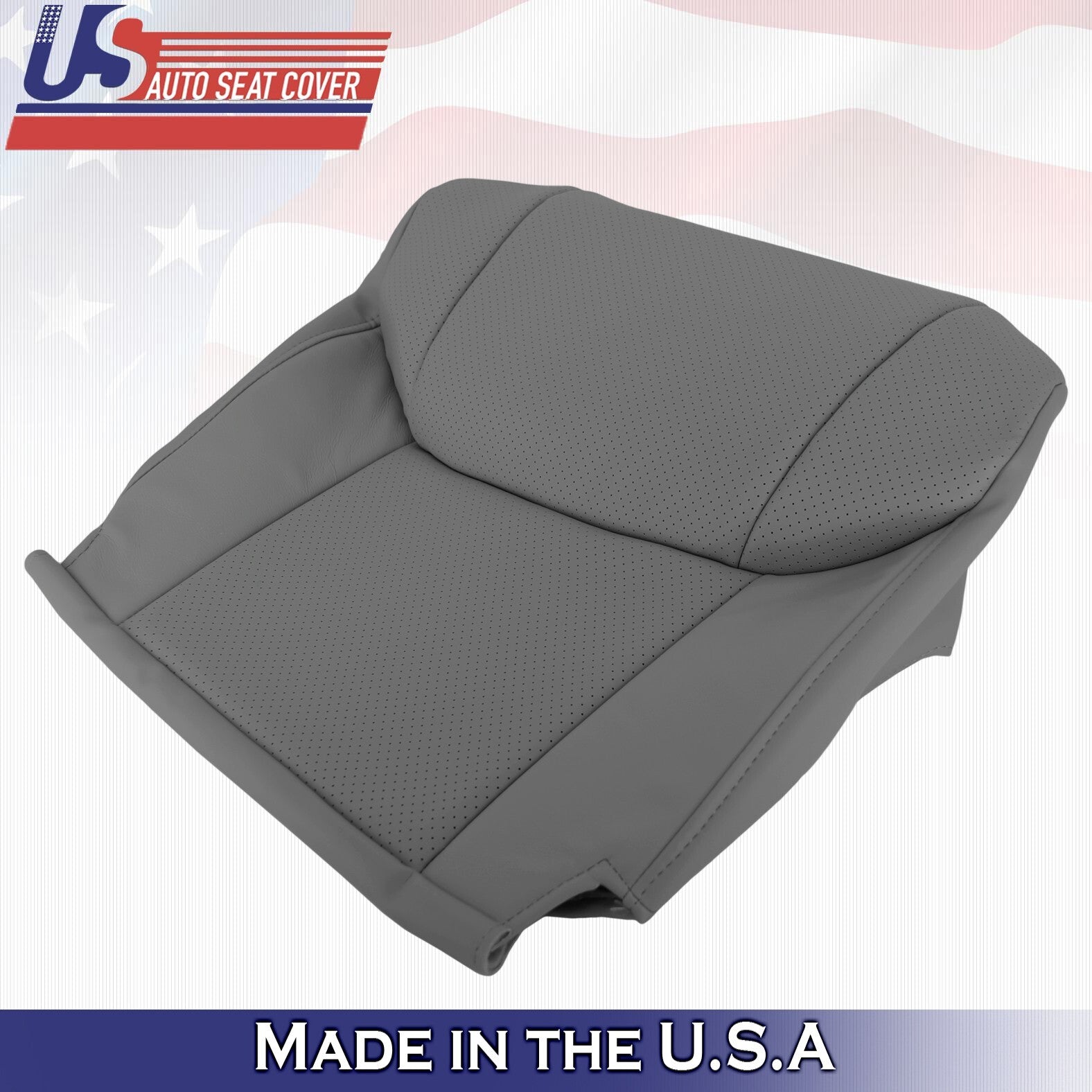 2007 For Toyota Avalon Driver & Passenger 2x Bottom Perf Leather Covers Graphite