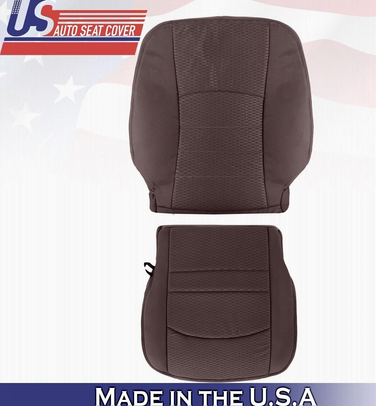 2013 to 2018 For Dodge Ram 3500 SLT Driver Top & Bottom Cloth Seat Covers Brown