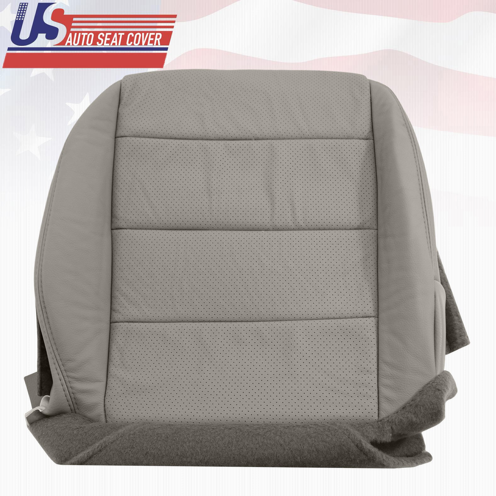 For 2007-08 ACURA TL TYPE S DRIVER BOTTOM PERFORATED LEATHER SEAT COVER IN GRAY
