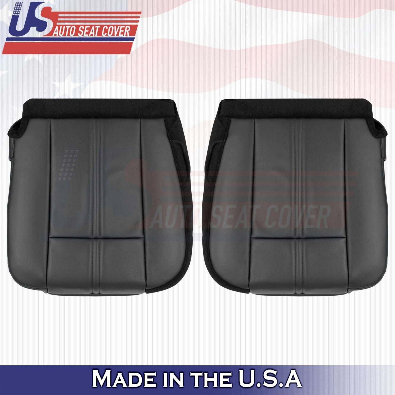 1997 to 2006 Fits Jeep Wrangler Driver & Passenger Bottoms Leather Cover Black