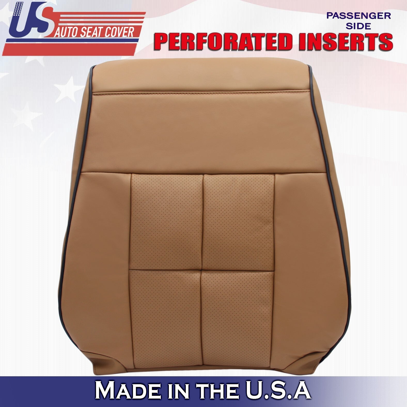 2011 to 2014 Fits Lincoln Navigator Front Set Leather Seat Covers Canyon Tan