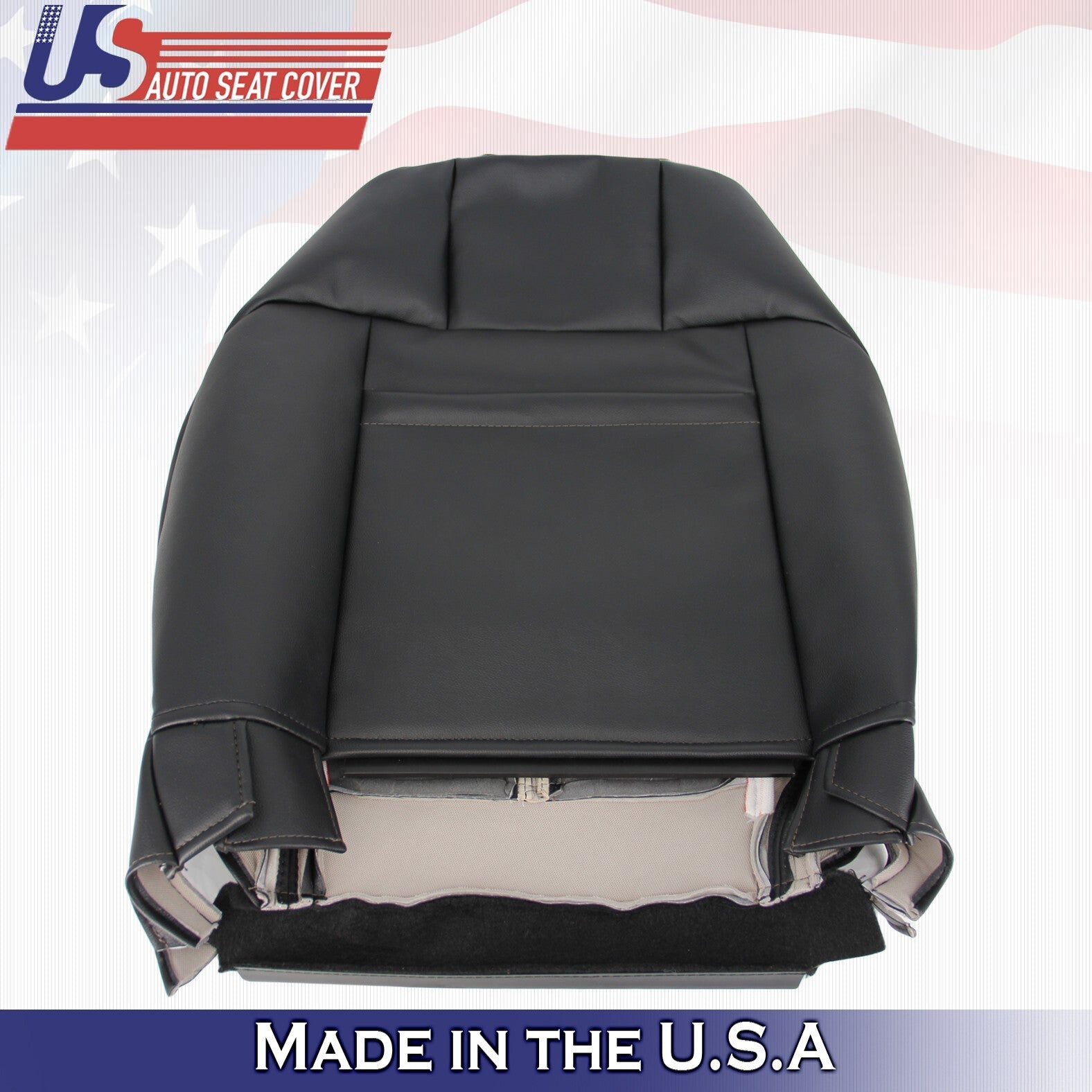 2013 2014 For Ford Mustang Gt Coupe Driver Top & Bottom Leather Seat Covers BLK