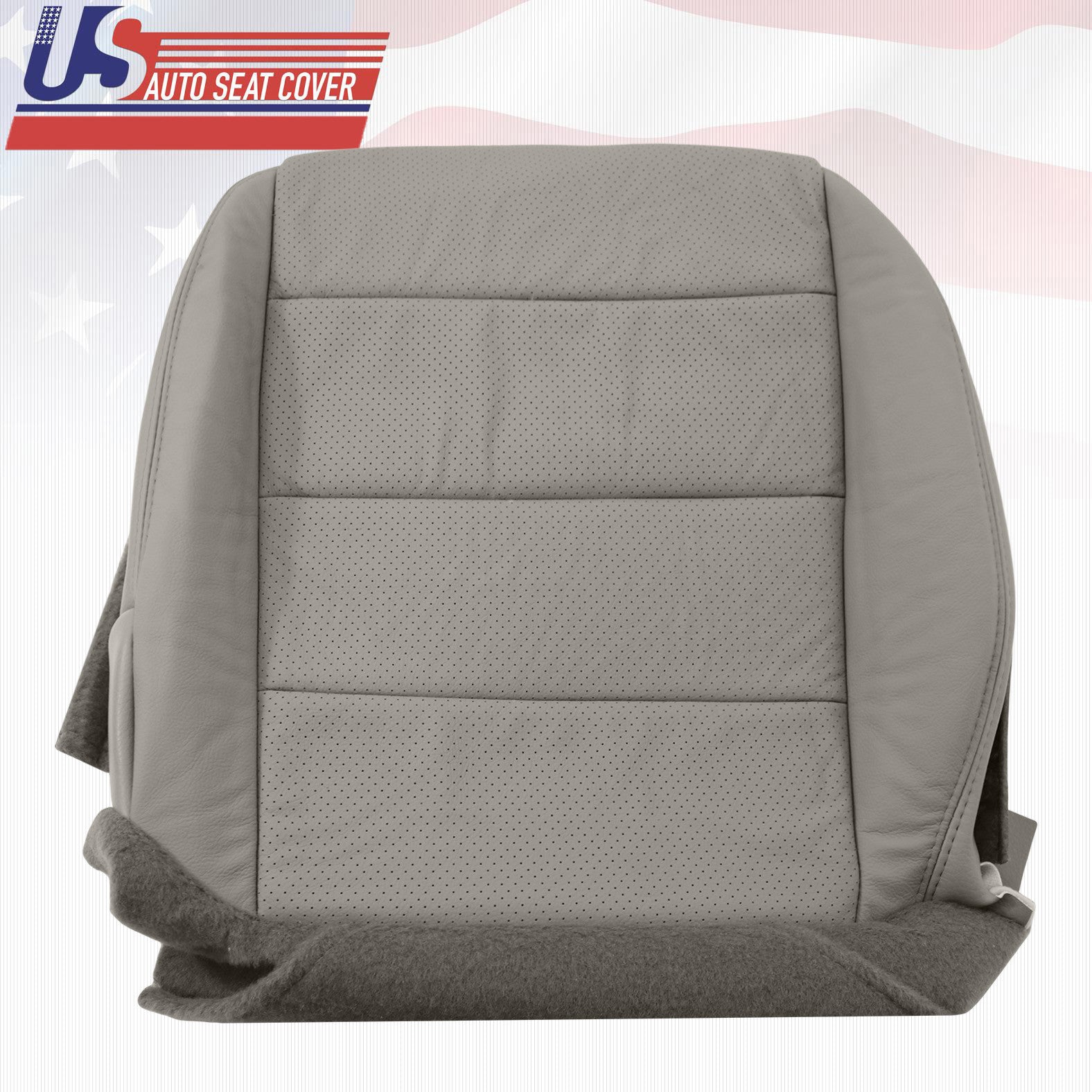 Fits 2008 ACURA TL TYPE S DRIVER/PASSENGER BOTTOM LEATHER SEAT COVER GRAY