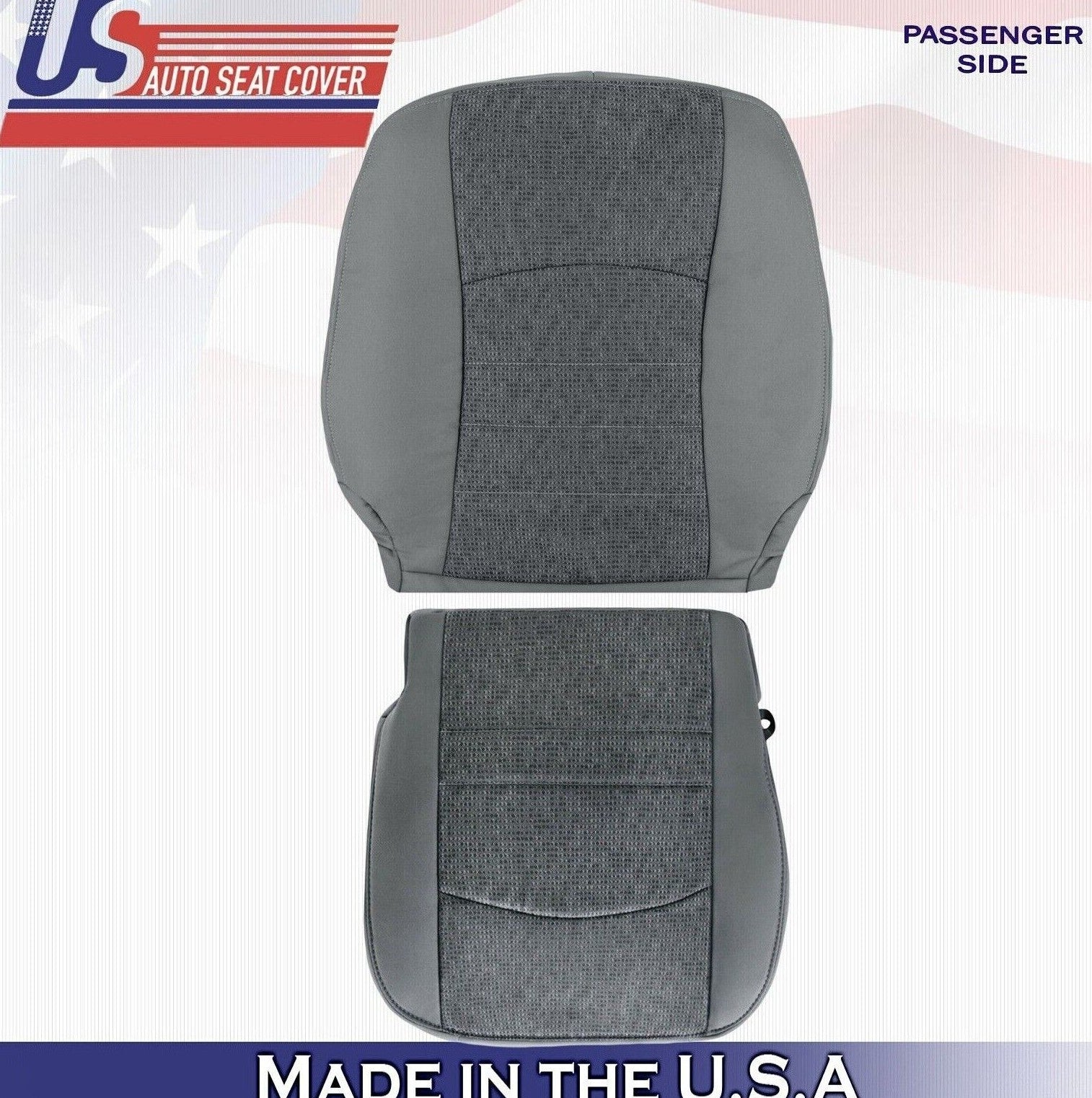 2017 For Dodge Ram 3500 4500 SLT Passenger Top & Bottom Cloth Seat Covers Gray