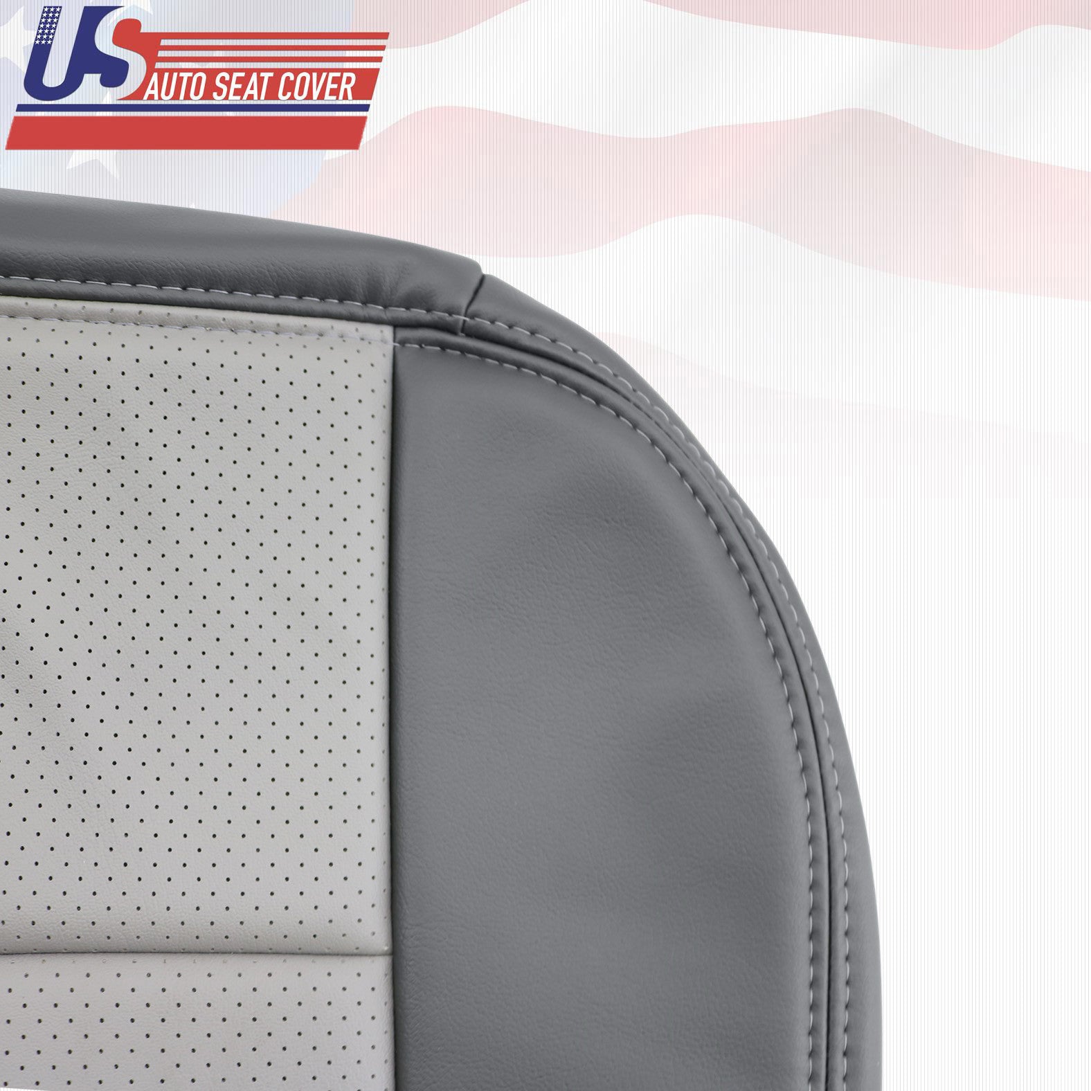 2001 Ford F250 Platinum Edition Driver Bottom All New Seat Cover in 2-Tone Gray