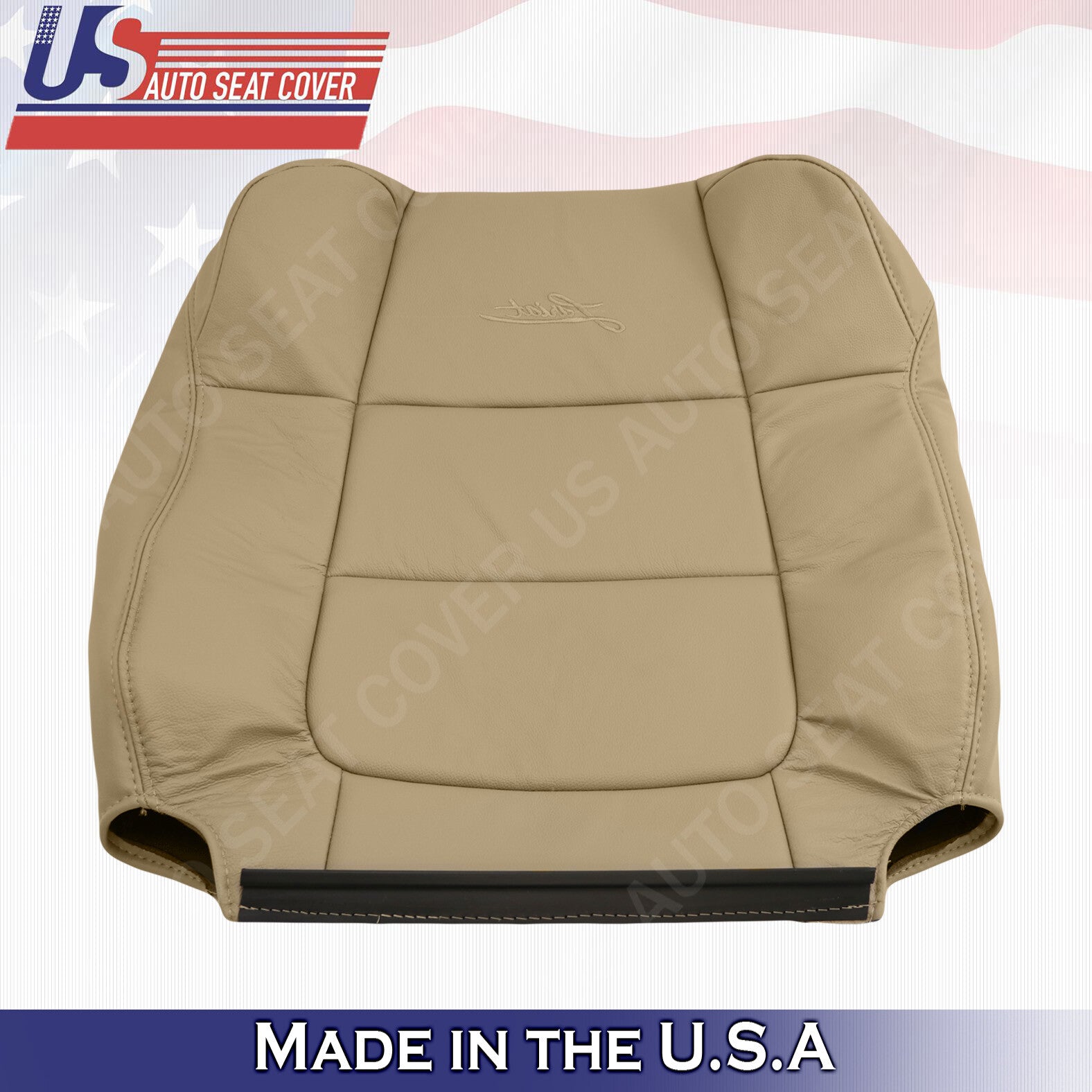 2001 2002 2003 Fits Ford F150 Lariat Passenger Top Leather Seat Cover Tan