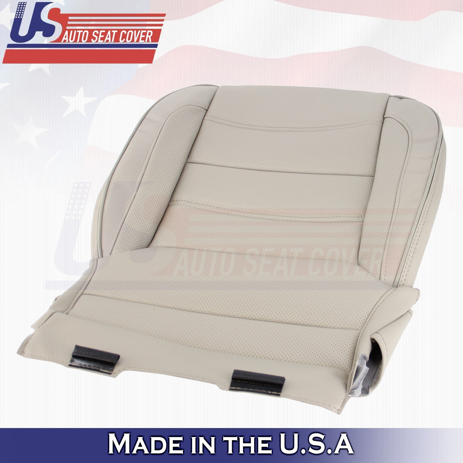 2014 to 2019 For GMC Yukon Denali Front Set 2 Top & 2 Bottom Leather Covers Tan