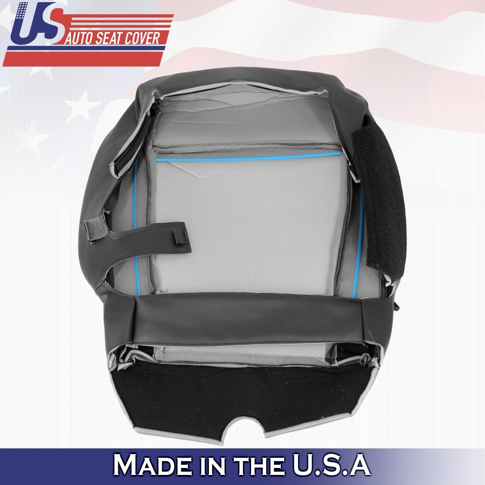 2015 2016 2017 Fits Ford F150 Lariat Driver Top&Bottom Leather Seat Covers Black