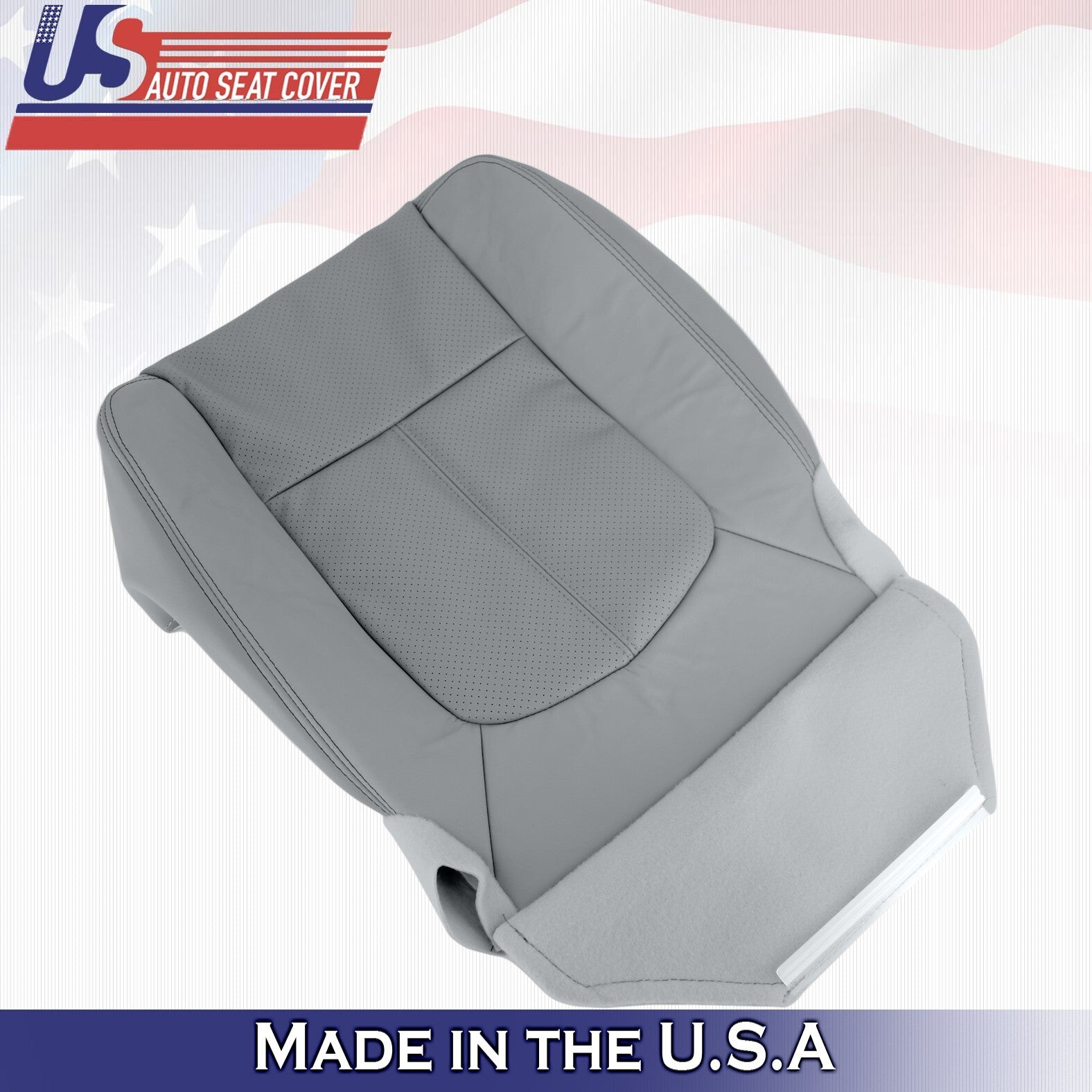 2011 to 2016 For Ford F450 F550 Lariat 2 Top & 2 Bottom Leather Seat Covers Gray