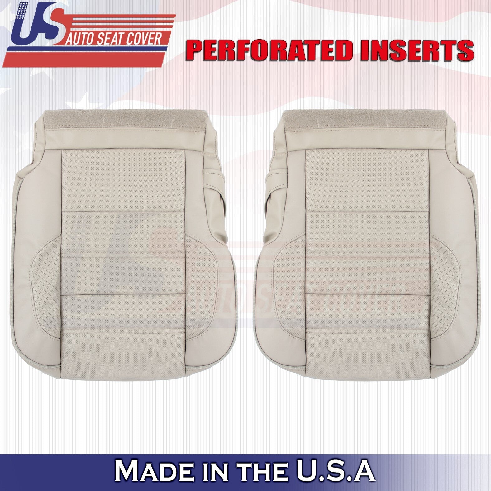 2014 For GMC Yukon Denali Rear Driver & Passenger Bottom Leather Covers Tan