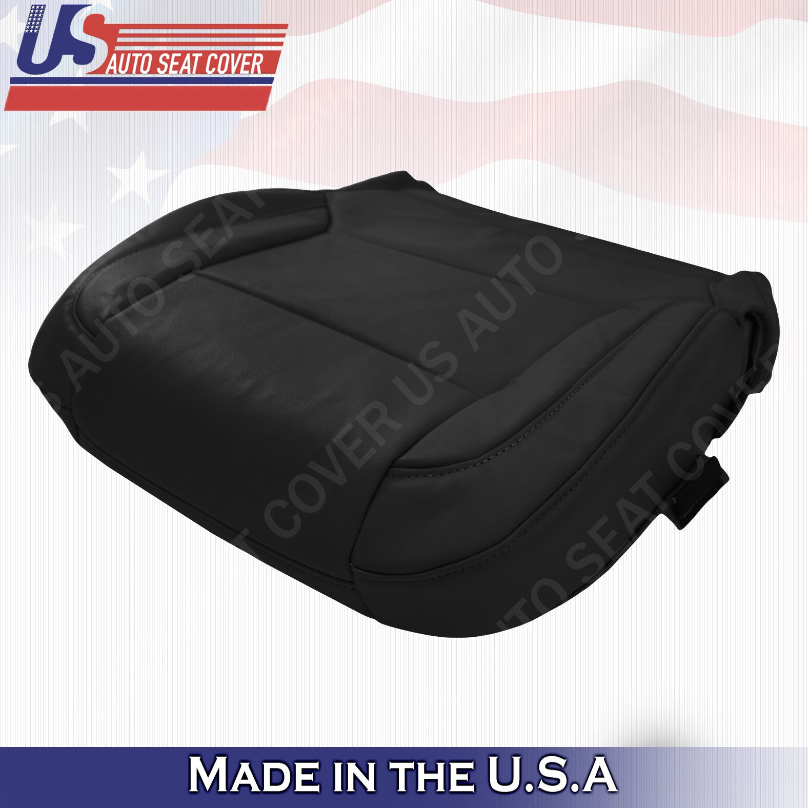 2015-2018 Chevy/GMC Tahoe, Suburban, Driver Bottom Leather Seat Cover Black