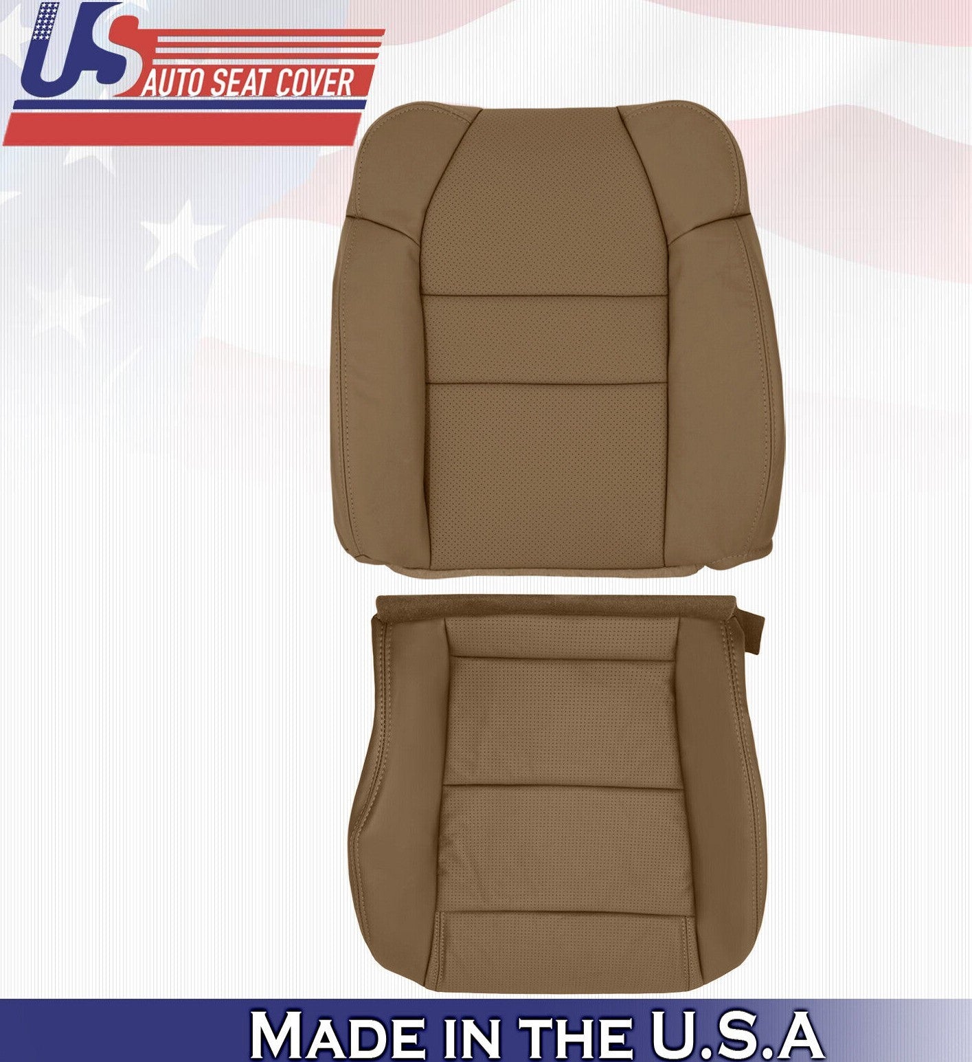 2002 For Acura MDX Driver Side Top & Bottom Synthetic Leather Seat Cover in Tan