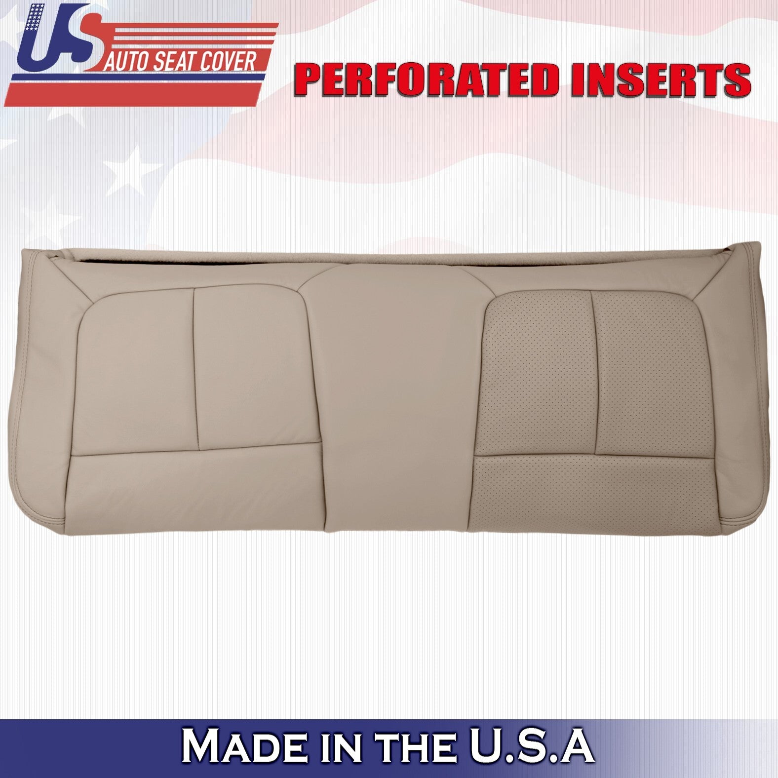 2011 2012 2013 For Ford F450 F550 Rear Side Driver Bottom Leather Seat Cover Tan