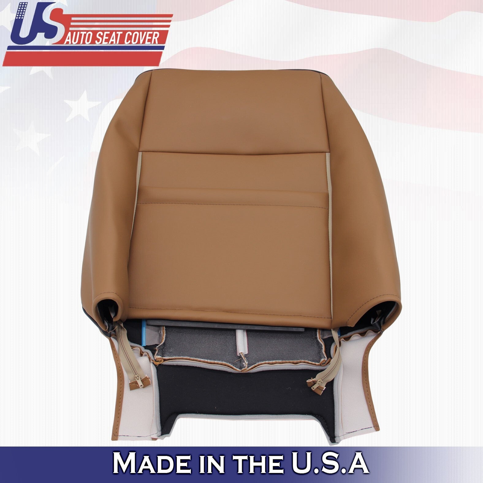 2011 to 2014 For Lincoln Navigator Driver Bottom & Top Leather Cover Canyon Tan