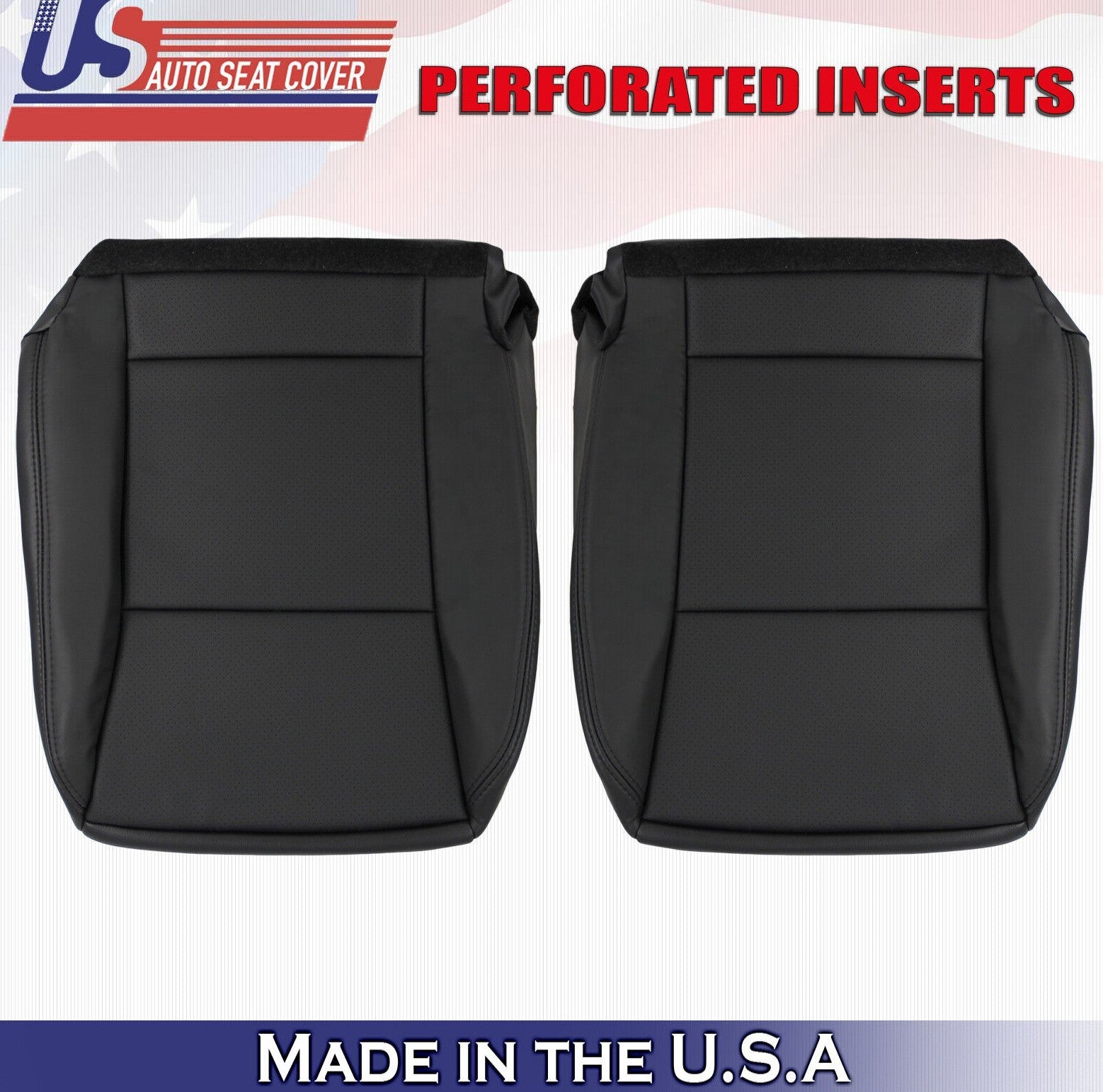 2009 For Ford Explorer Driver & Passenger Bottom Leather Seat Covers Black