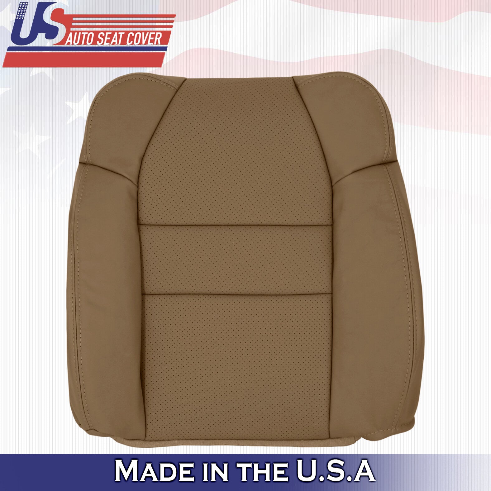 2001 2002 For Acura MDX Driver Top & Bottom Perforated Leather Seat Covers Tan