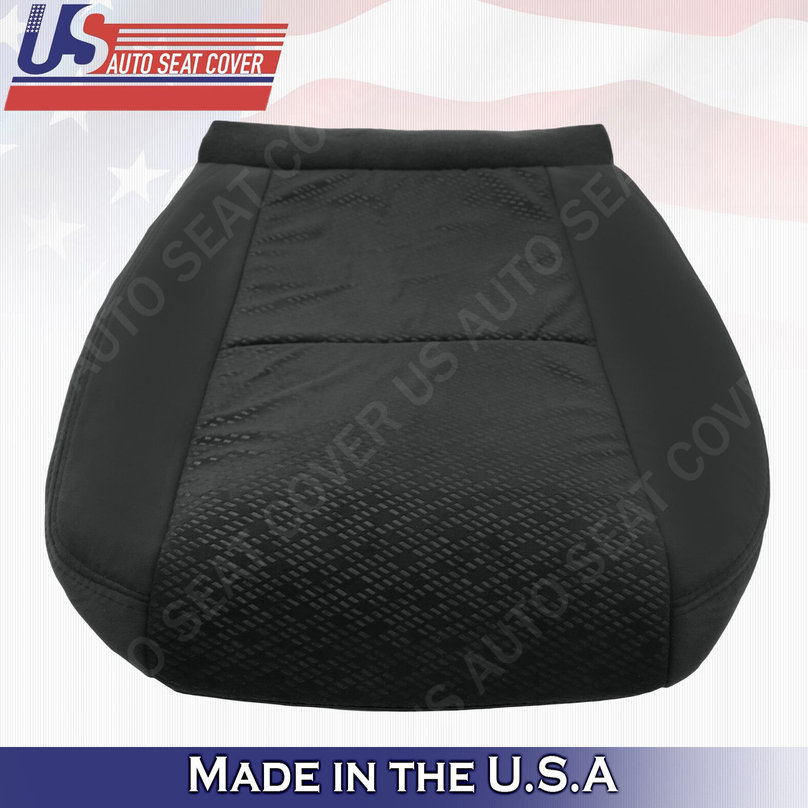 Passenger Top & Bottom For 2007 2008 GMC Sierra 3500 Cloth Seat Cover Black