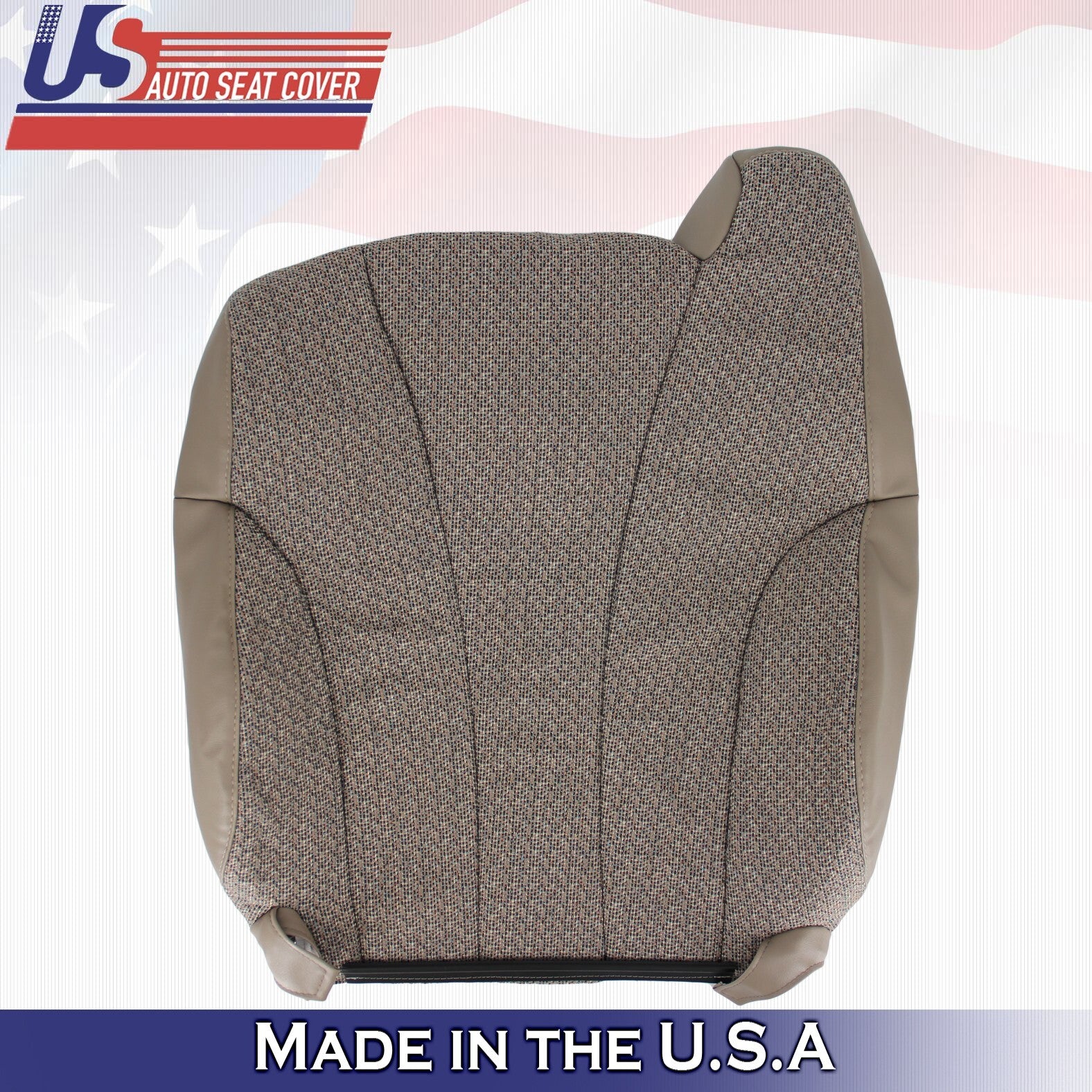1999-2002 For Chevy Silverado WT Cloth Passenger Top & Bottom Seat Covers Tan