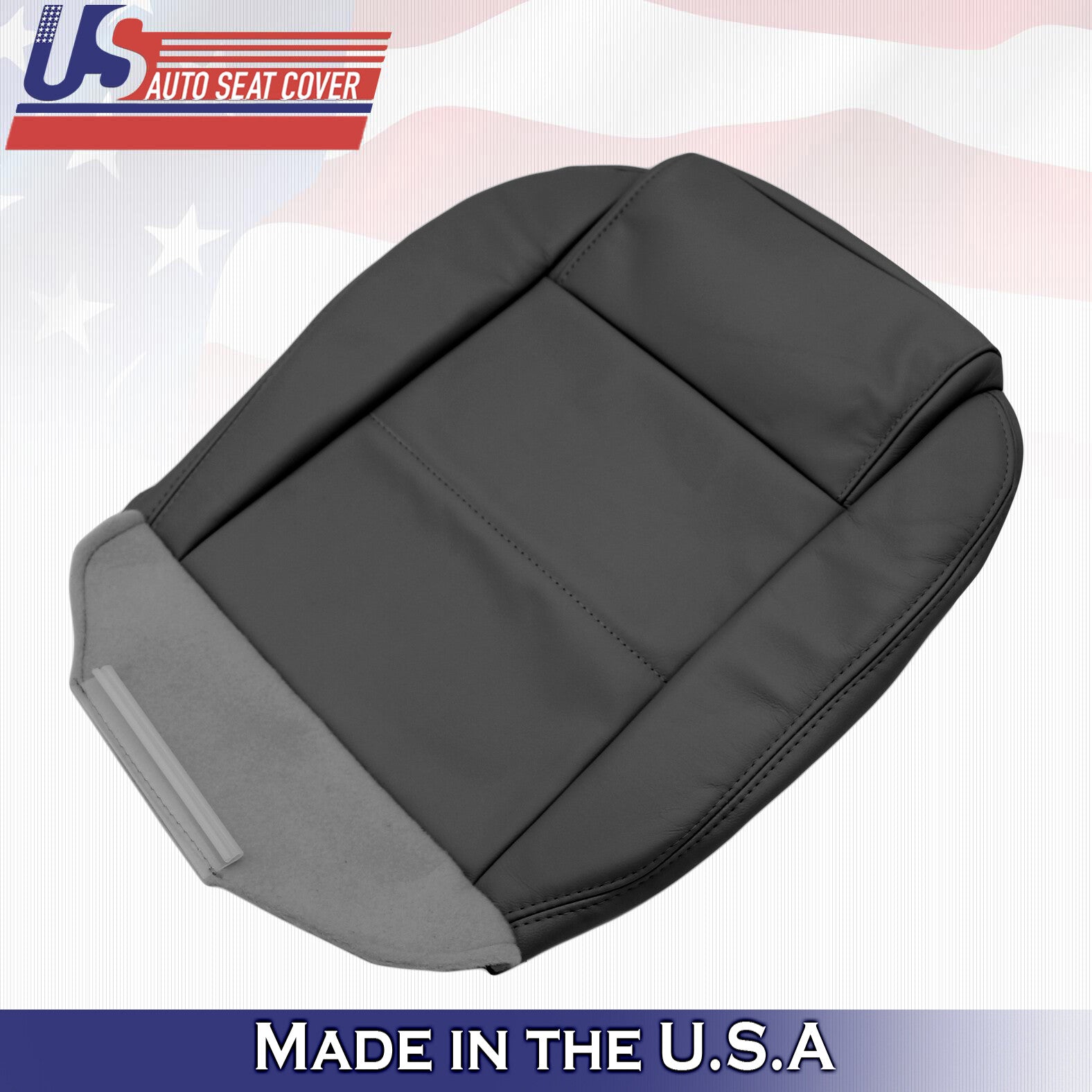 2005 to 2009 For Ford Mustang V6 Passenger Top & Bottom Leather Covers in Black