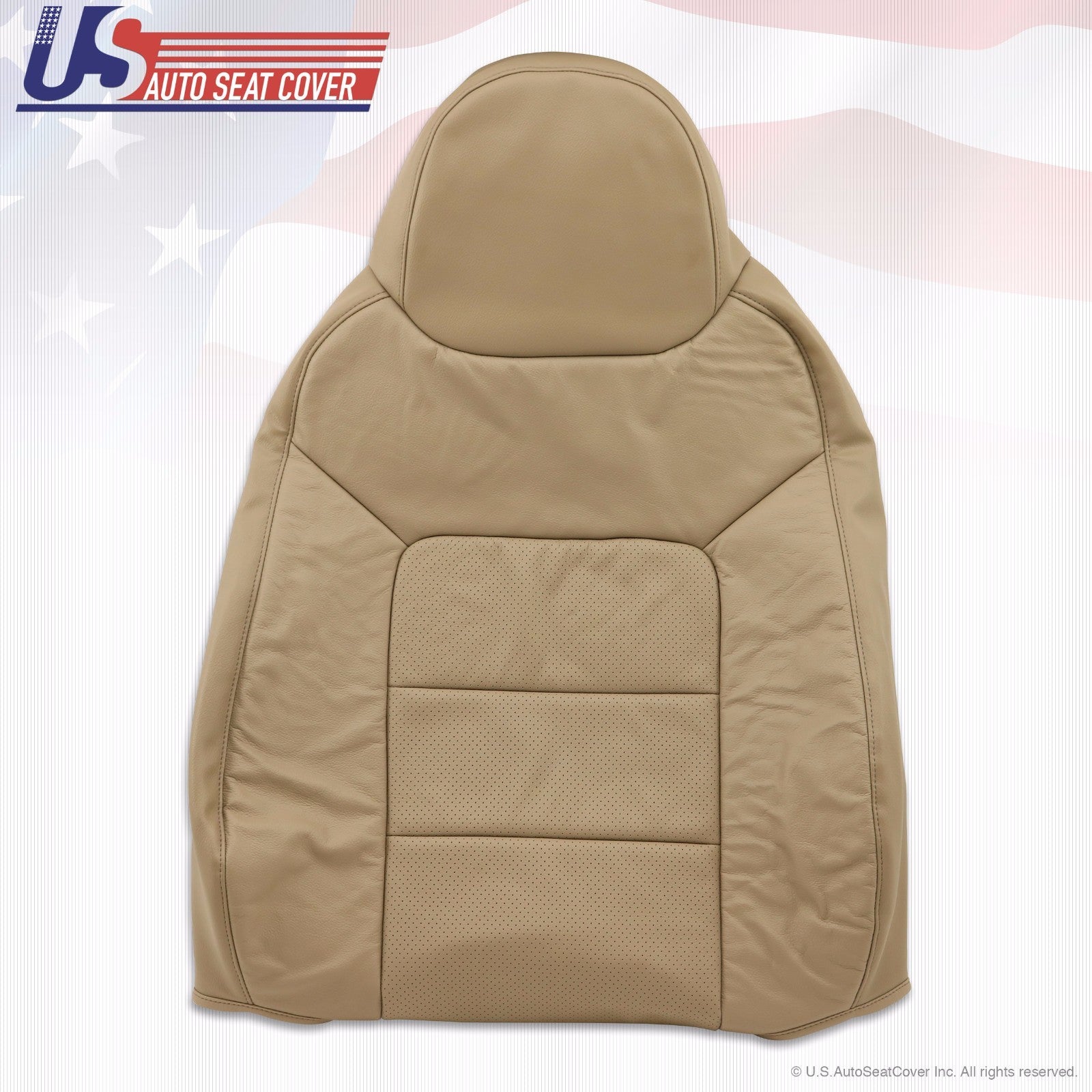2004 Ford Expedition Driver Lean Back Replacement Perforated Leather Cover TAN