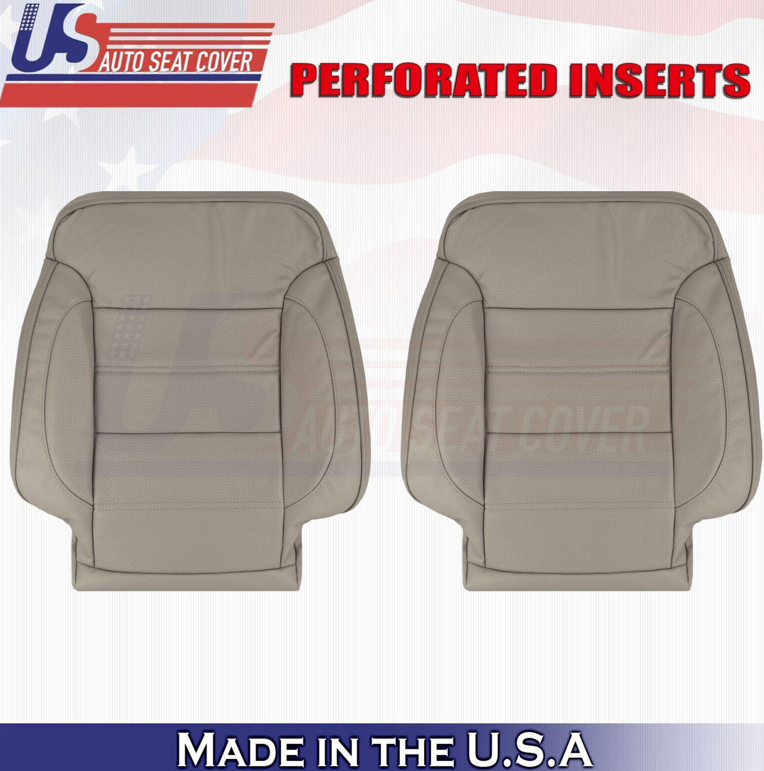 2018 2019 For GMC Yukon Denali Driver & Passenger Top Leather Seat Covers Tan