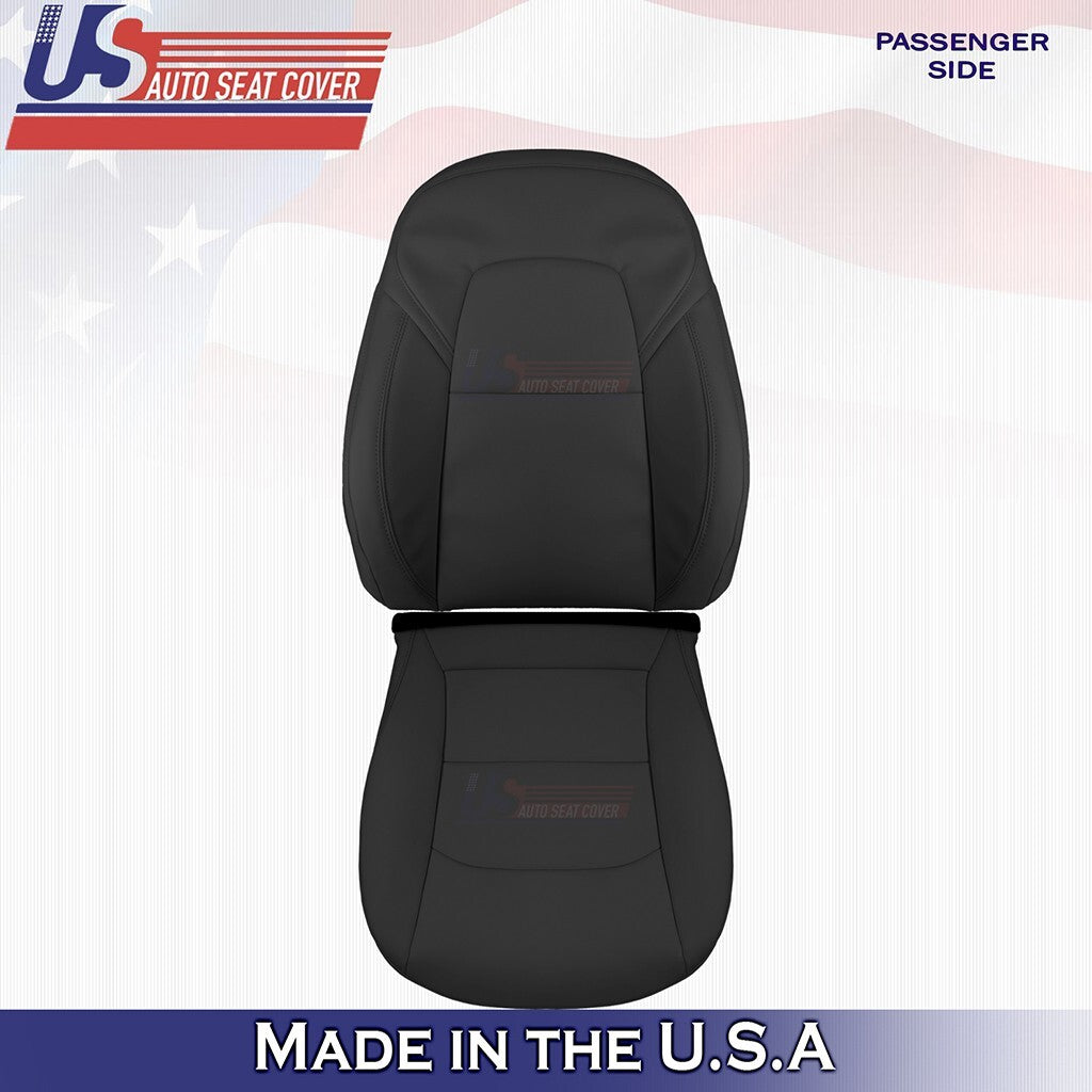 2020 to 2024 For Tesla Model Y Passenger Bottom & Top Vinyl Seat Cover Black