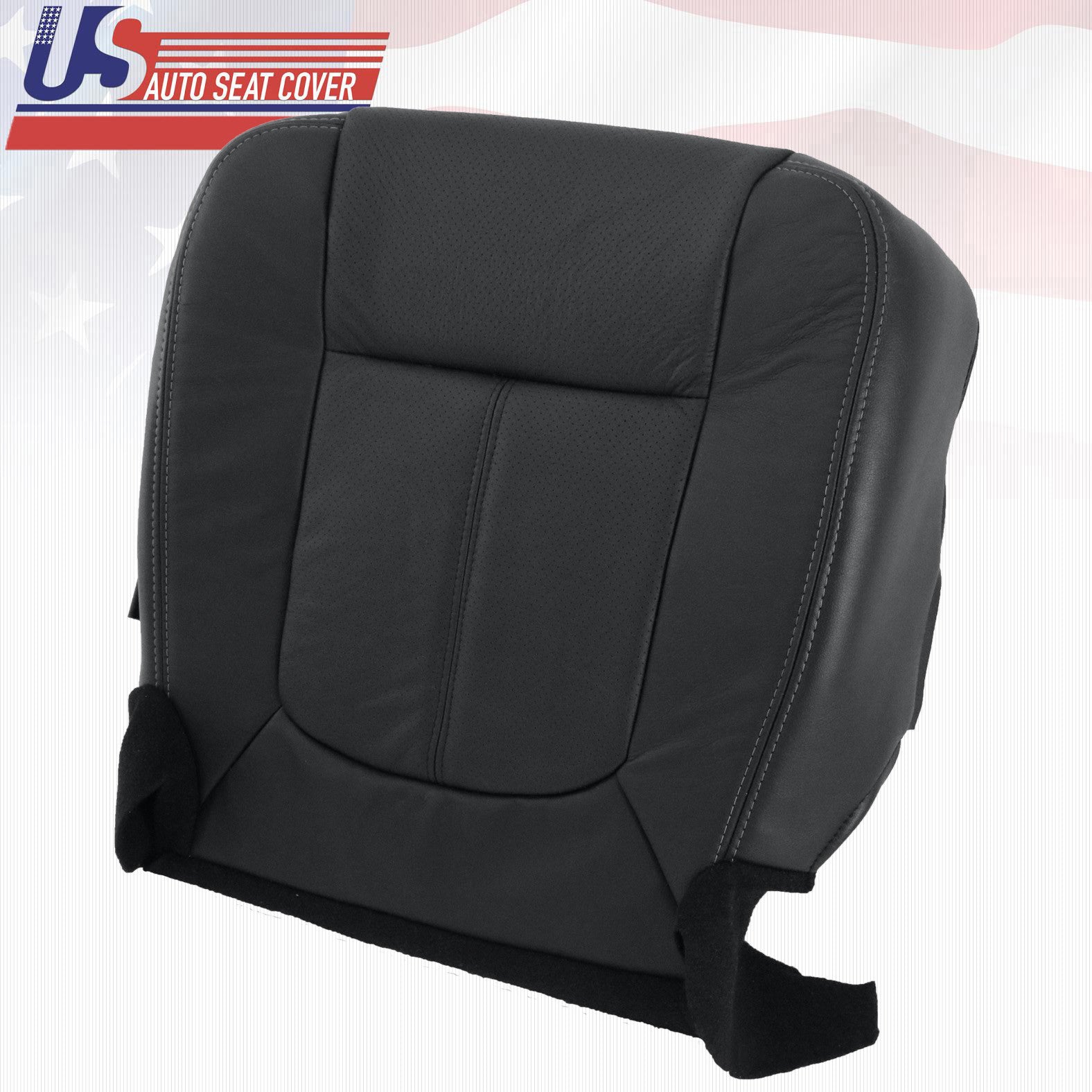 2011 2012 Ford F250 F350 Lariat Driver Bottom Perforated Leather Seat Cover Blk