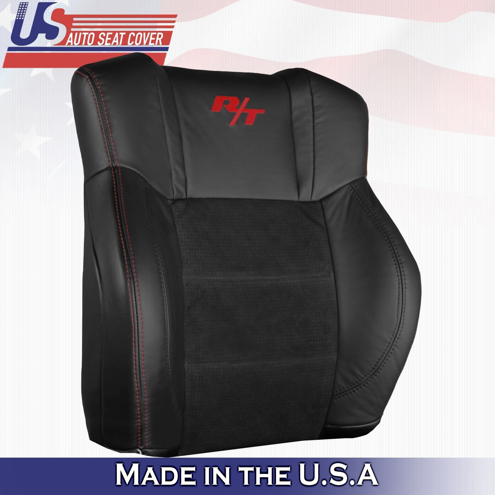 2006 2007 For Dodge Charger RT 2x Top & 2x Bottom Perf Leather Seat Covers Black