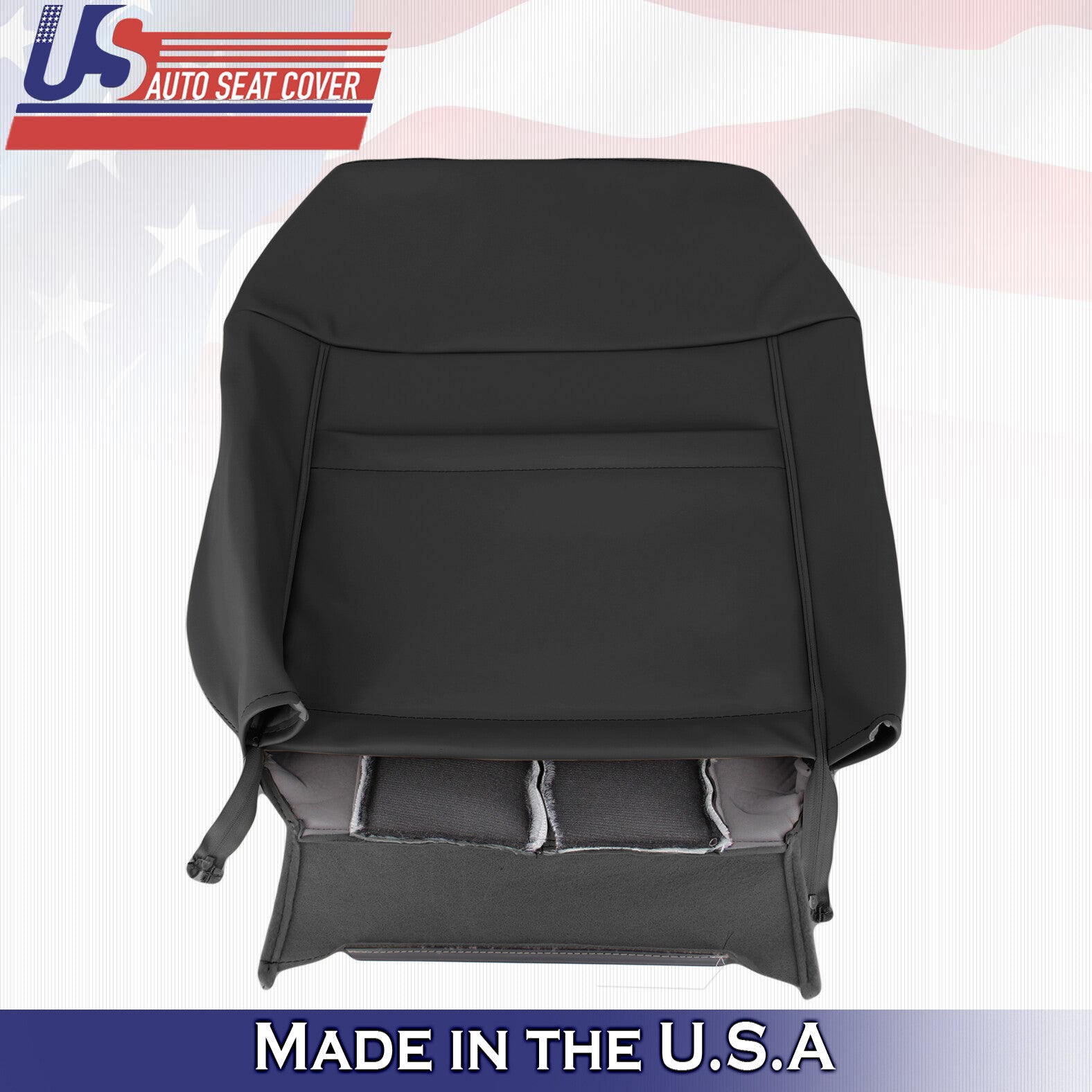 2014 For Ford F150 Driver & Passenger Top Perforated Leather Seat Covers Black