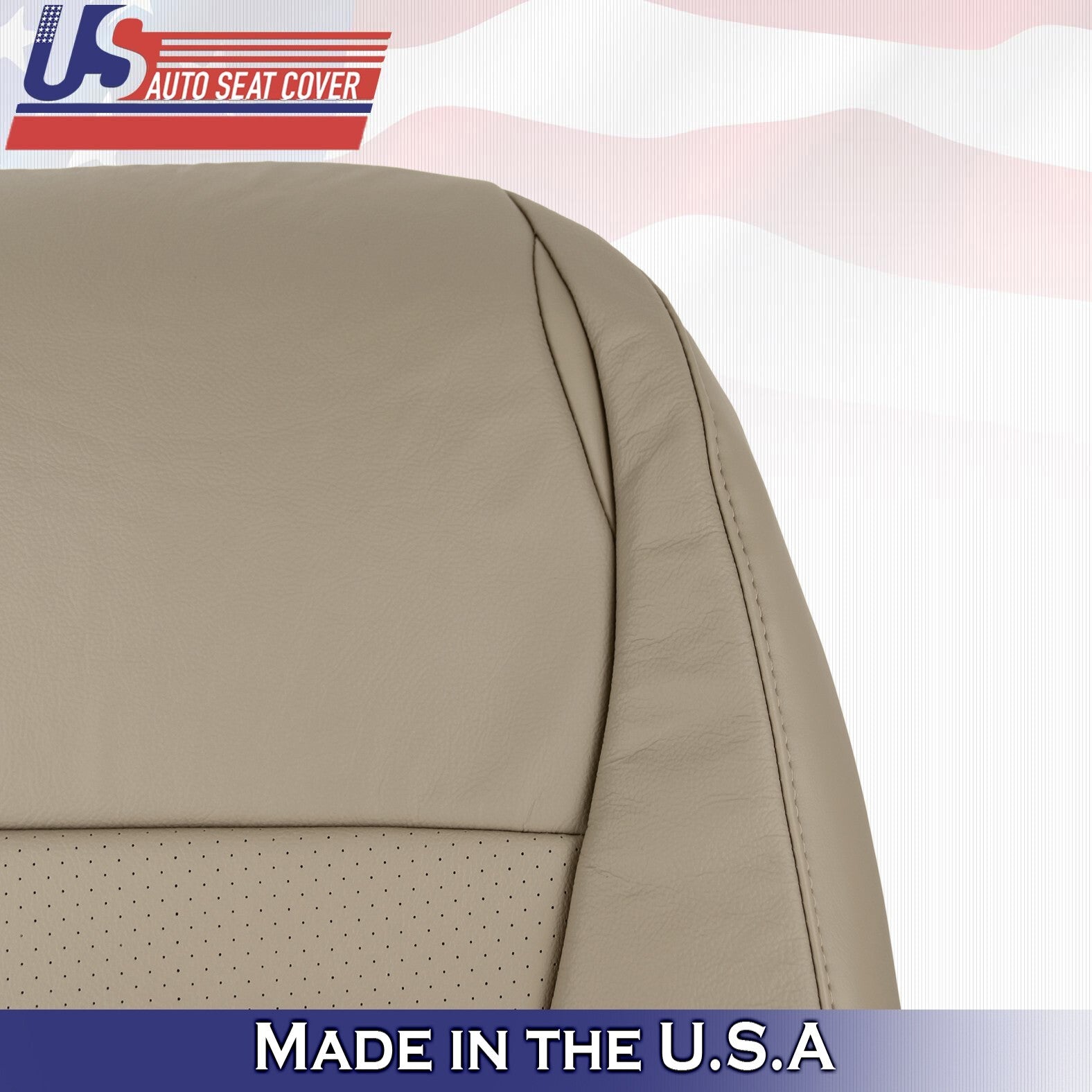 2006 2007 For Toyota Highlander 2x Top & 2x Bottom Perf Leather Seat Covers Tan