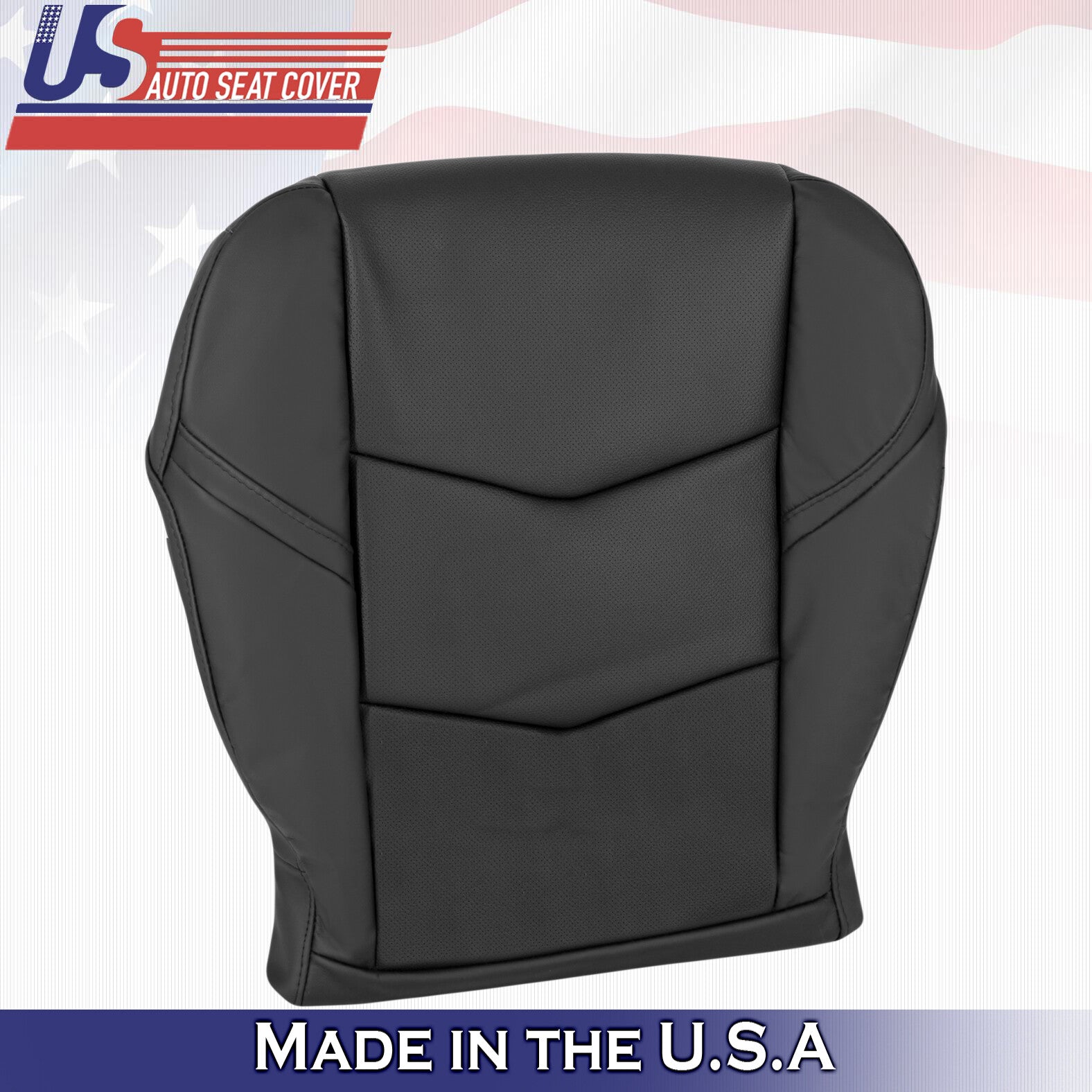 2015 to 2020 For Cadillac Escalade Passenger Bottom Leather Seat Cover Jet Black
