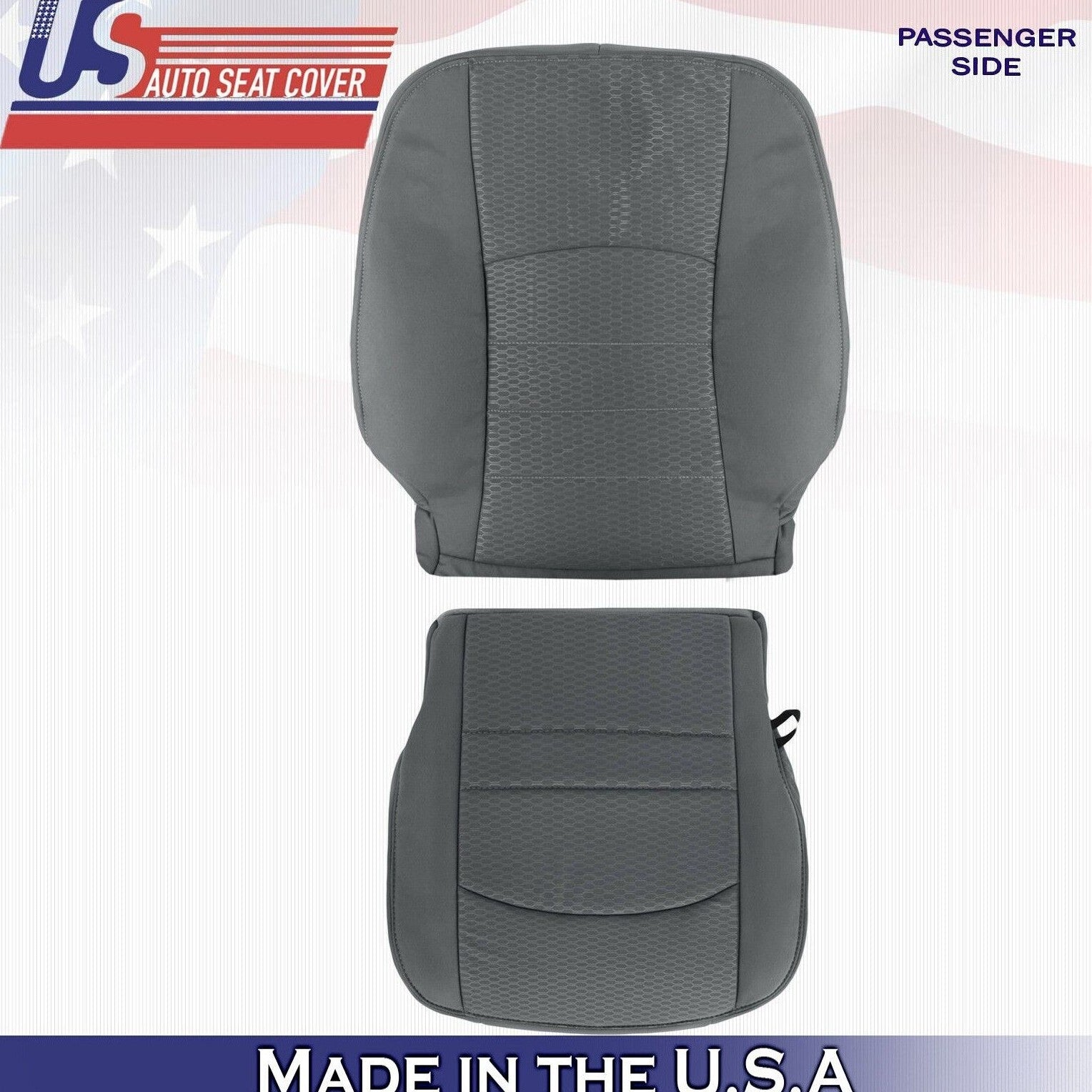 2013 to 2018 For Dodge Ram 2500 SLT Passenger Top Bottom Cloth Seat Covers Gray