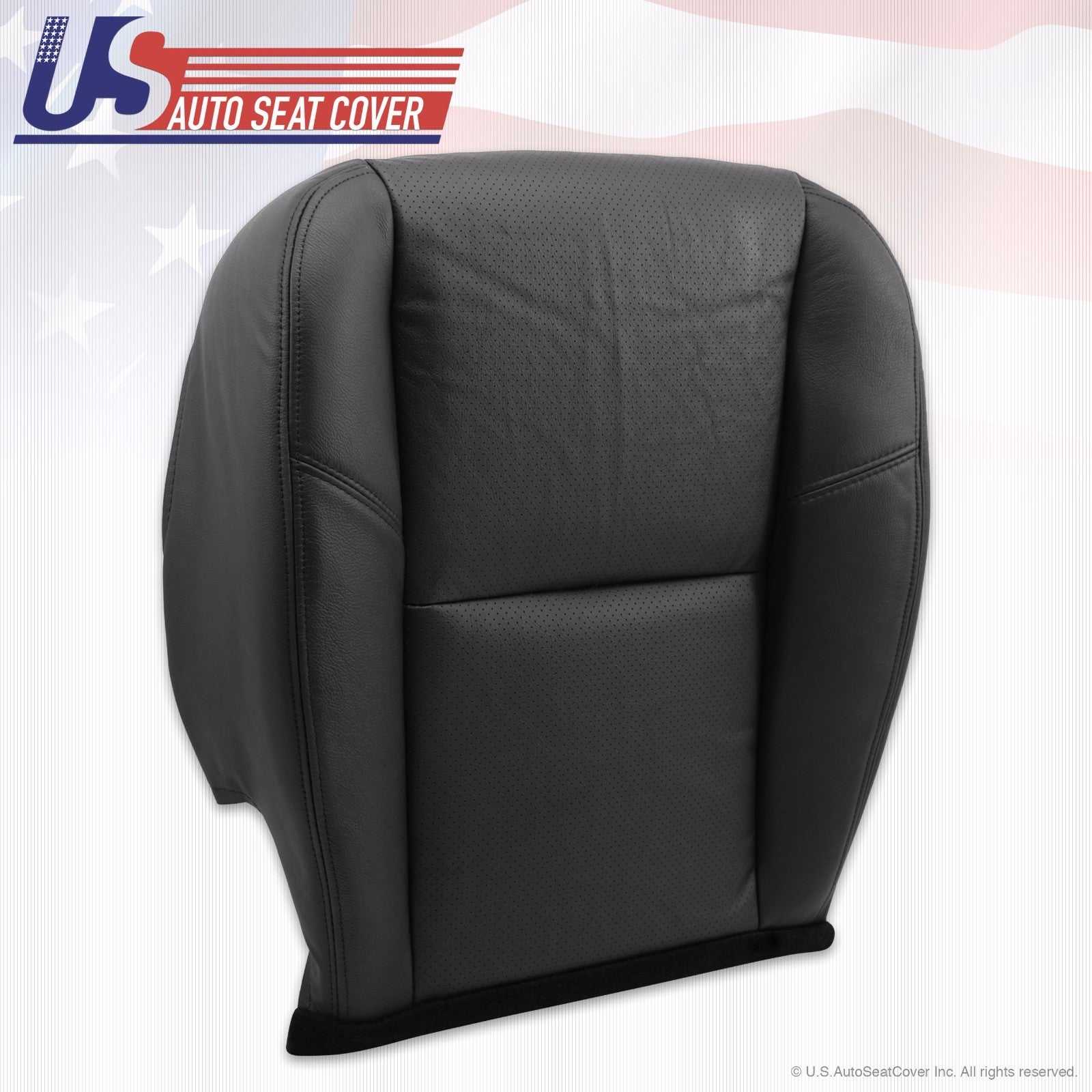 2013 Chevy Avalanche LTZ PASSENGER Bottom Seat Cover PERFORATED LEATHER BLACK
